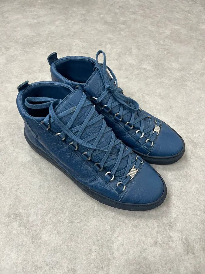 Balenciaga Balenciaga Arena Blue High Leather Sneakers Size US 9.5 / EU 42-43 - 4 Thumbnail