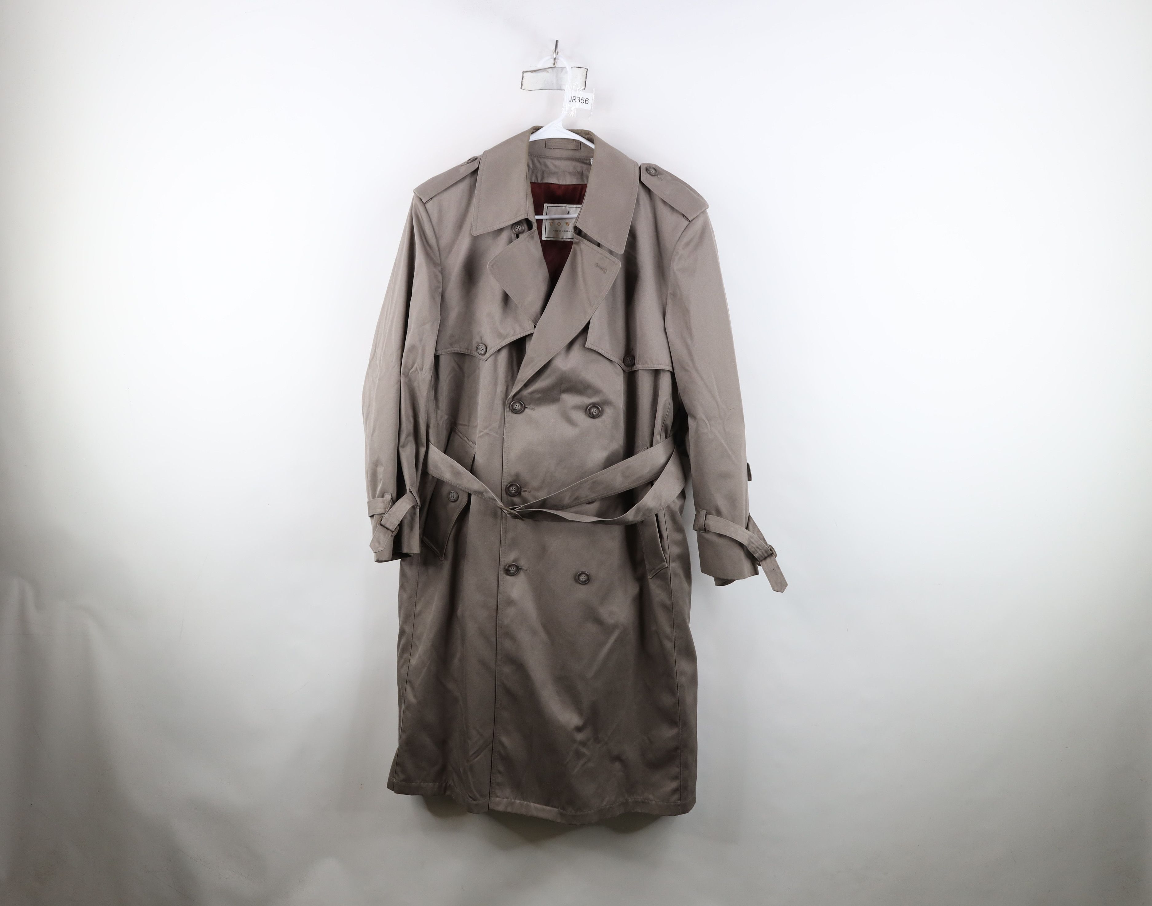 Vintage Vintage 90s Streetwear Belted Trench Coat Rain Jacket Gray Size US XL / EU 56 / 4 - 1 Thumbnail