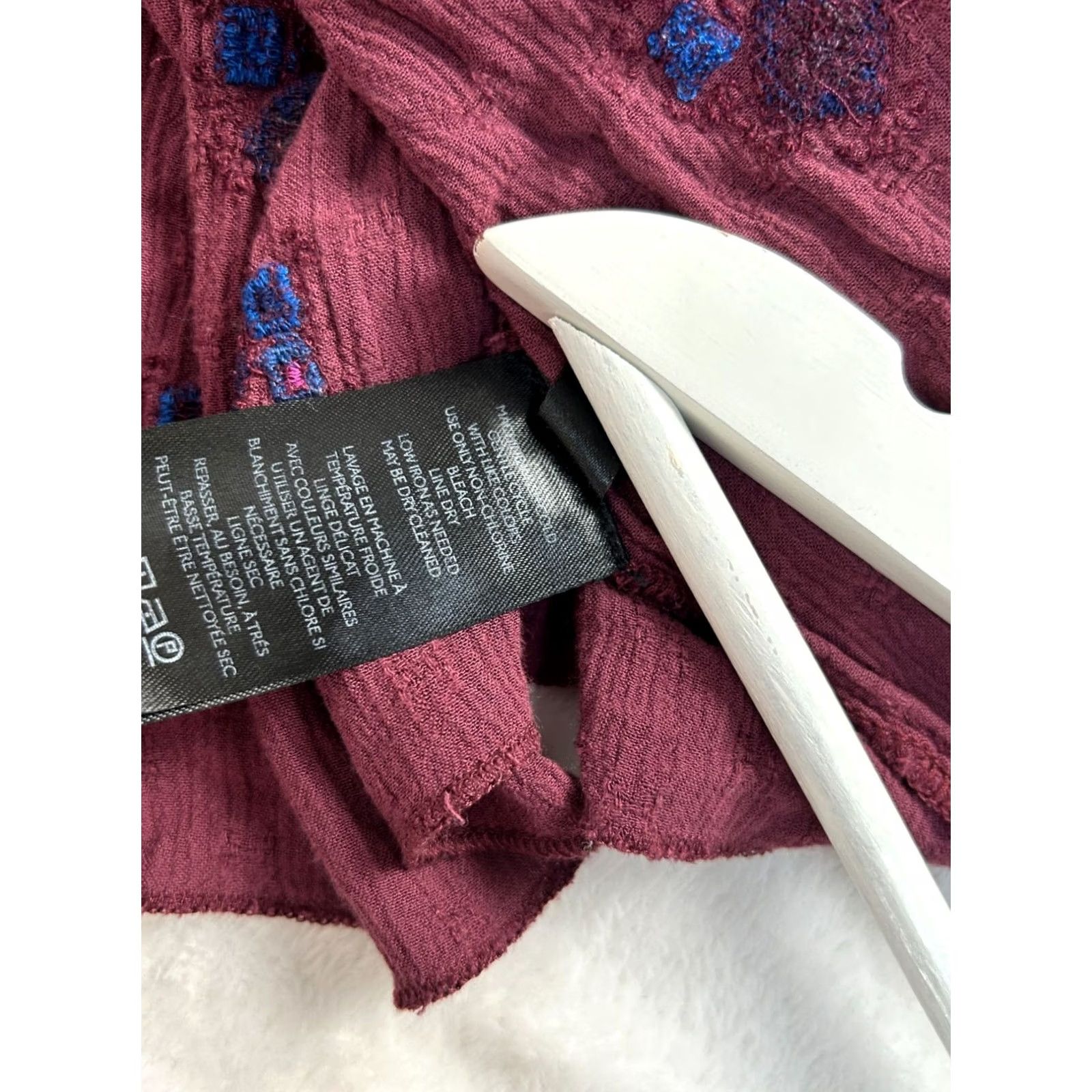 Free People FREE PEOPLE Womens Arianna Embroidered Tunic Dress L Red Long Sleeve Boho Shirt Dress Womens Size L / US 10 / IT 46 - 5 Thumbnail