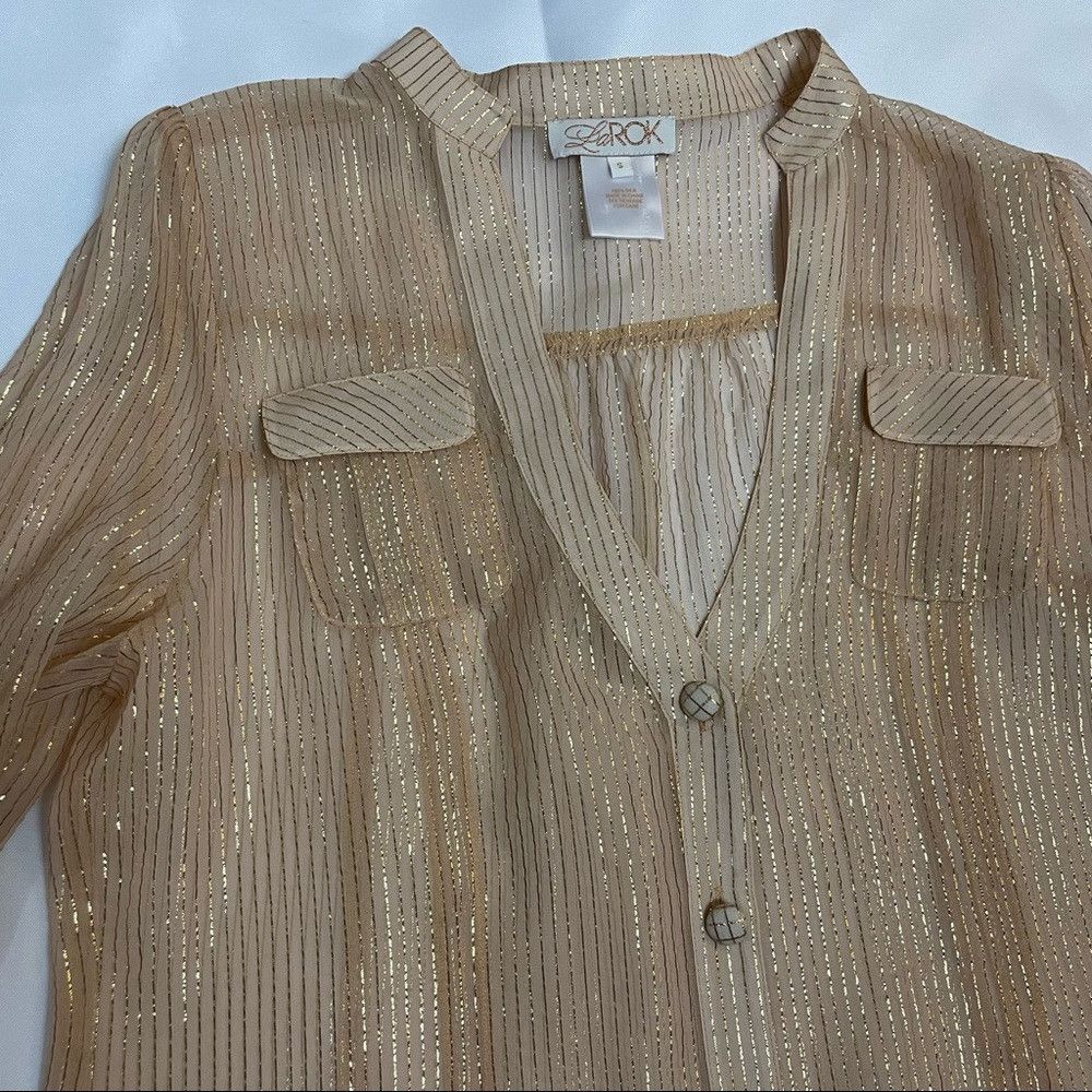 Other LaRok Silk Beige Blouse Size S Size S / US 4 / IT 40 - 6 Thumbnail