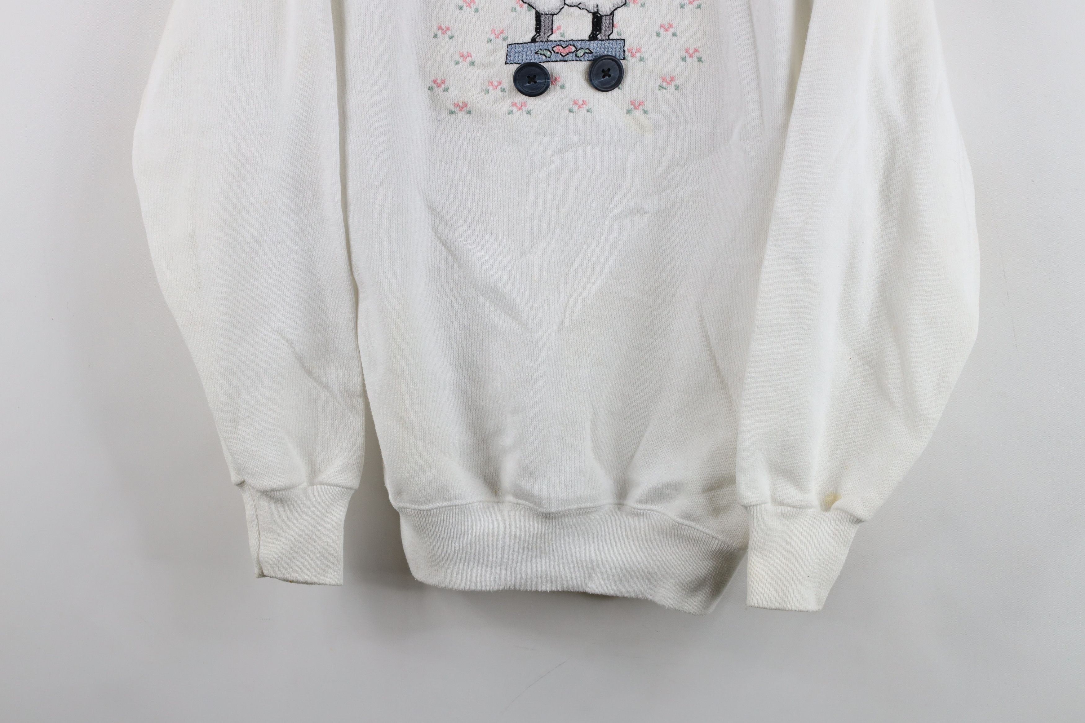 Vintage Vintage 80s 90s Streetwear Heart Sheep Sweatshirt USA Size M / US 6-8 / IT 42-44 - 3 Thumbnail