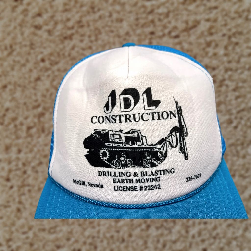 Vintage VINTAGE JDL Construction Hat Cap Blue Poly Rope 90s Trucker Adult One Size Size ONE SIZE - 1 Thumbnail