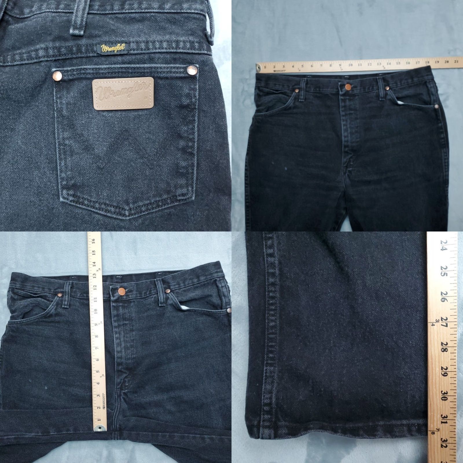 Wrangler VINTAGE Wrangler Jeans Mens 38x32 Black Denim Pants 936WBK Western Cowboy Work Size US 38 / EU 54 - 8 Thumbnail