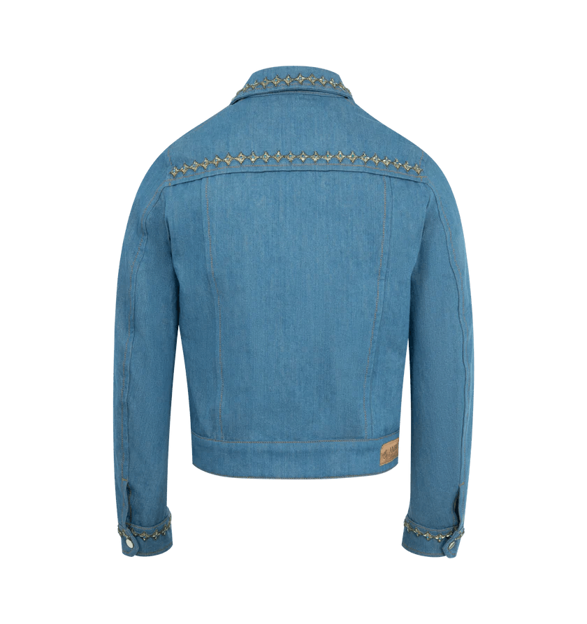 Amiri o1h1sh11225 Crystal Pleated Cadet Jacket in Blue Size US M / EU 48-50 / 2 - 2 Thumbnail