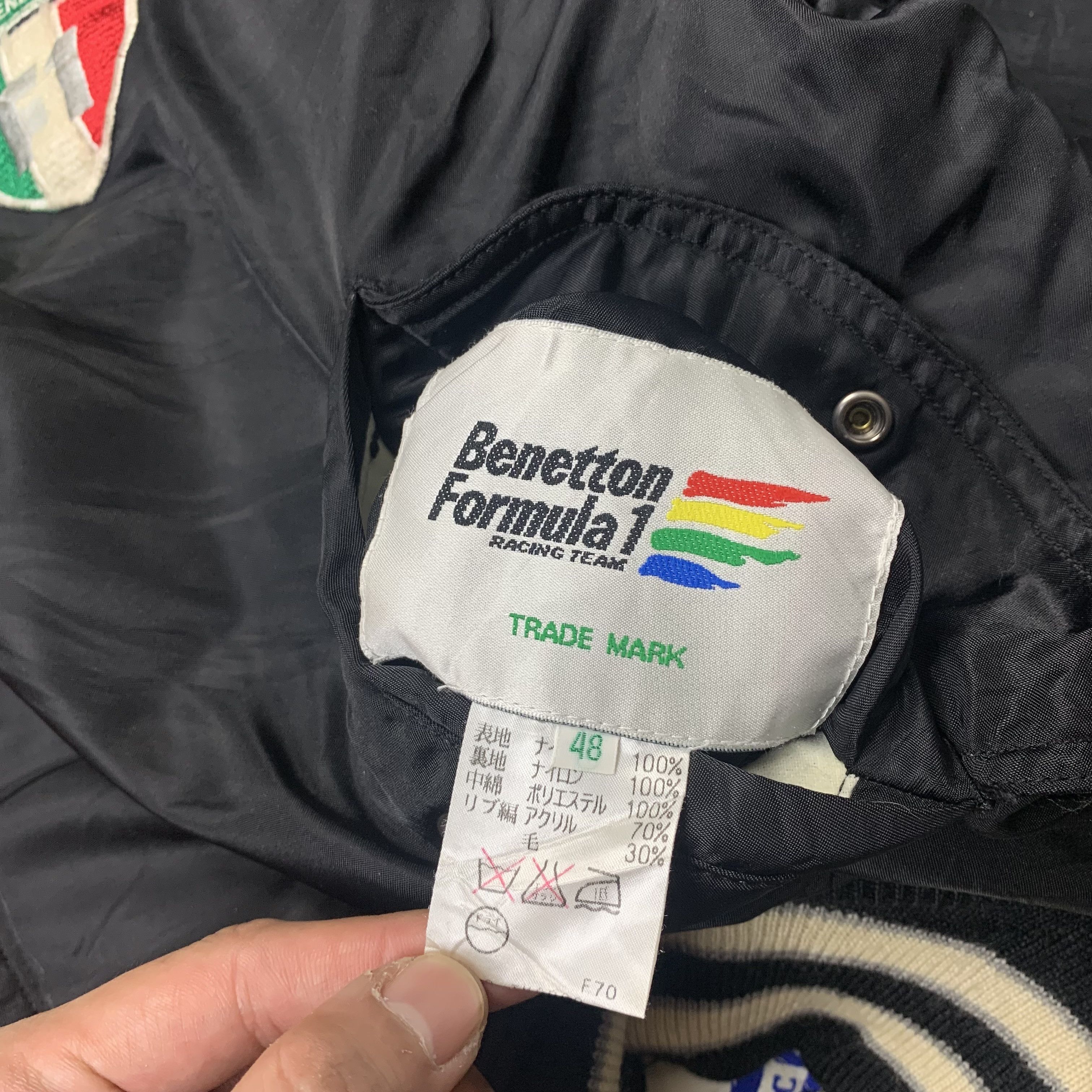 Benetton Reversible Vintage Benetton Formula 1 Racing Bomber Jacket Size US M / EU 48-50 / 2 - 7 Thumbnail