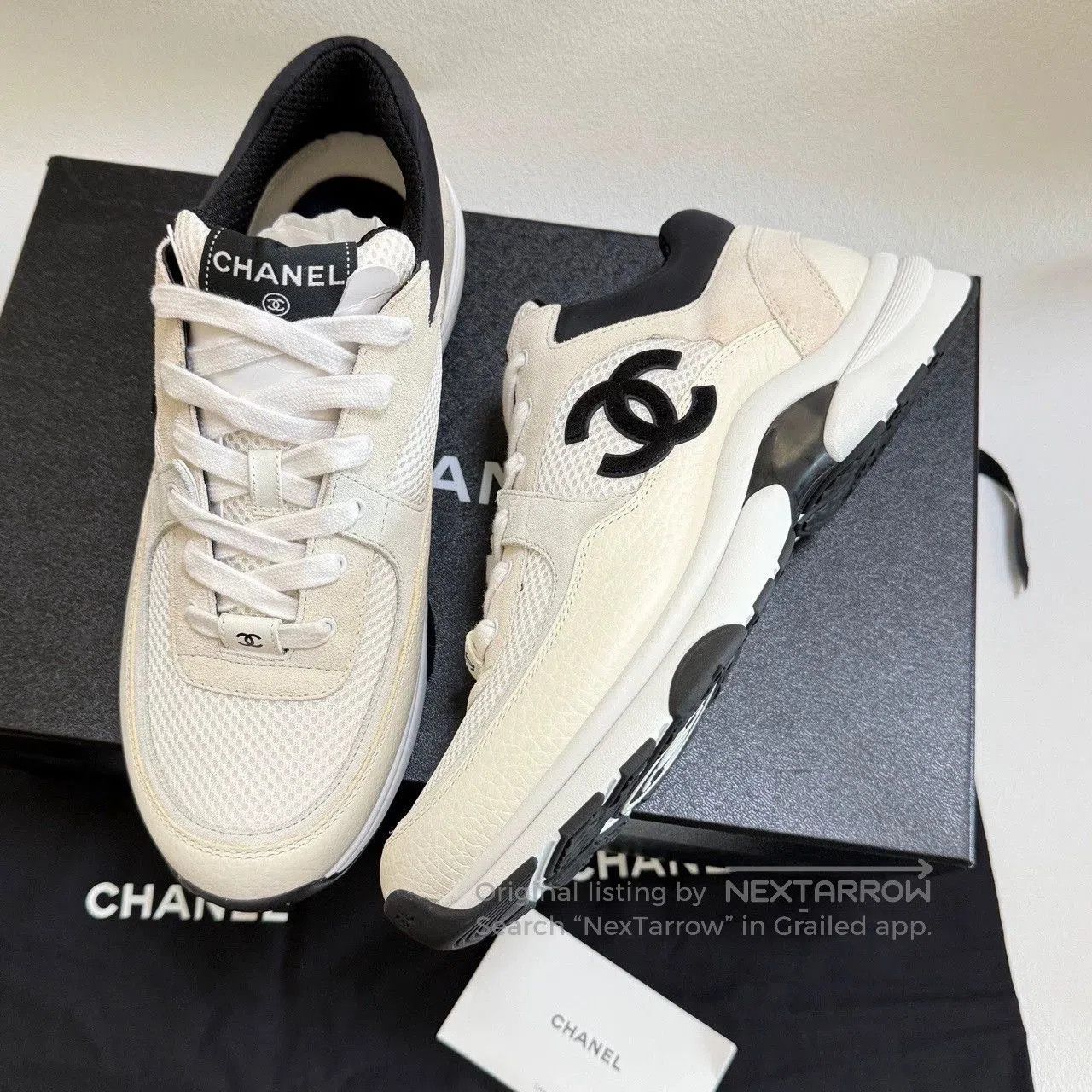 Chanel chanel black and white low-top sneakers. Size US 9 / EU 42 - 8 Thumbnail