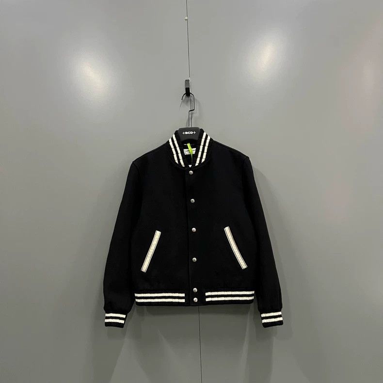Saint Laurent Paris Saint Laurent Back Letter Embroidery Bomber Jacket- Size US L / EU 52-54 / 3 - 1 Thumbnail