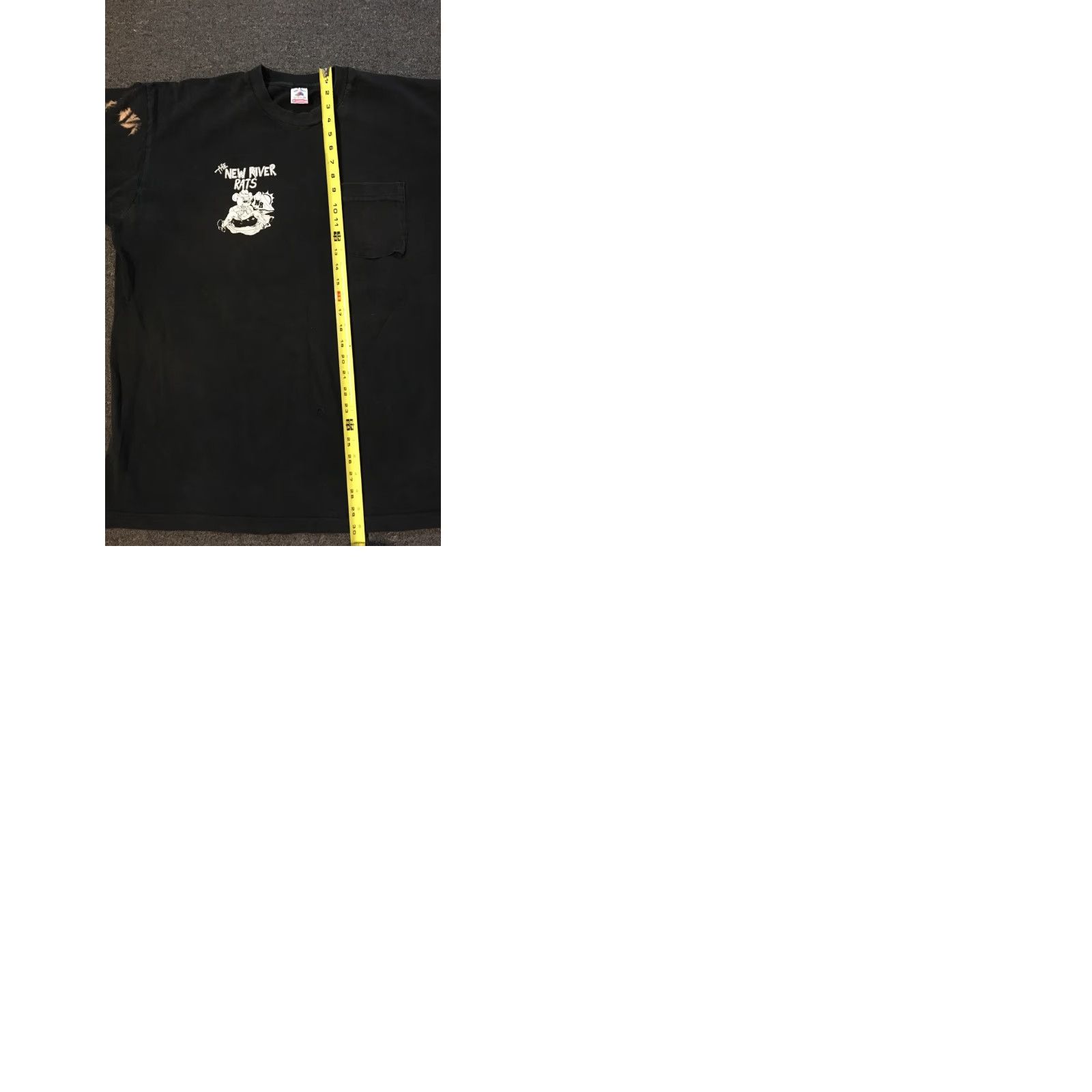Fruit Of The Loom VINTAGE 90s Arizona River Rats Faded Distress Shirt XXL Black USA Grunge Single Stitch Pocket Tee Mens T-Shirt Size US XXL / EU 58 / 5 - 9 Thumbnail