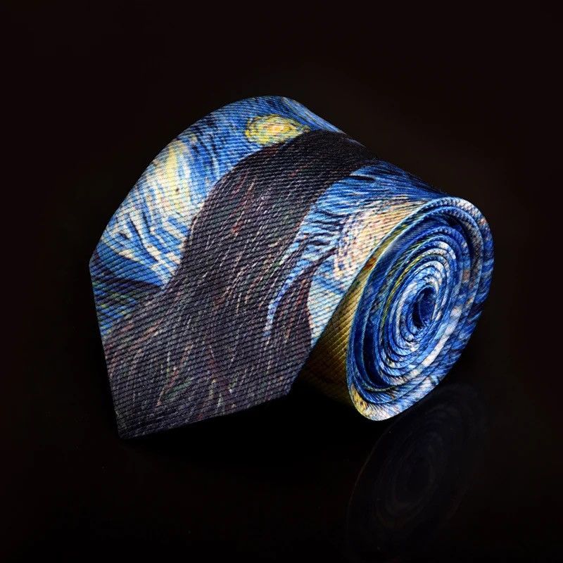 Other Star Moon Night Retro Fun 8cm Wide Slim Necktie Size ONE SIZE - 4 Thumbnail