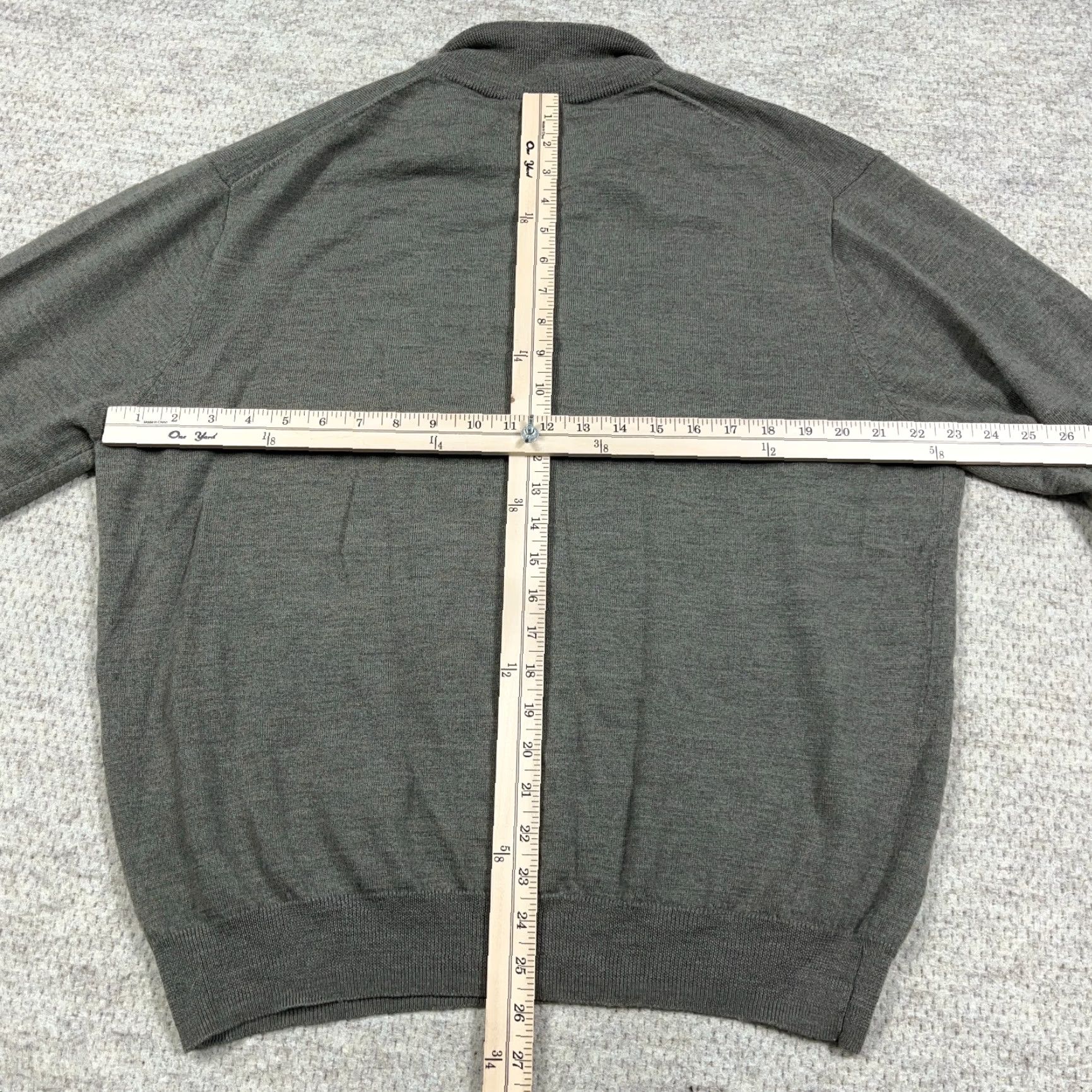 Jos. A. Bank Jos A Bank Sweater Men's 2XL Olive Green Merino Wool Pullover 1/4 Zip Knit Solid Long Sleeve Mock Neck Casual Business Travel Size US XXL / EU 58 / 5 - 5 Thumbnail