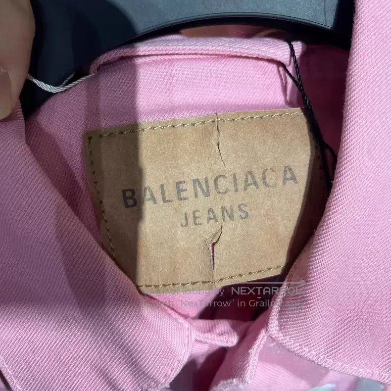 Balenciaga Balenciaga White Letter Logo Denim Jacket Size XS / US 0-2 / IT 36-38 - 3 Thumbnail