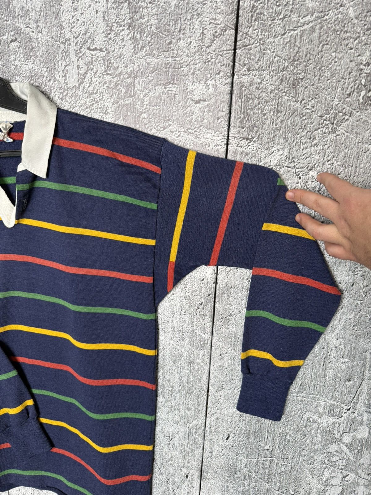 Adidas VTG 80s Adidas Made in Australia Striped Rugby Long Sleeve Size US M / EU 48-50 / 2 - 10 Thumbnail