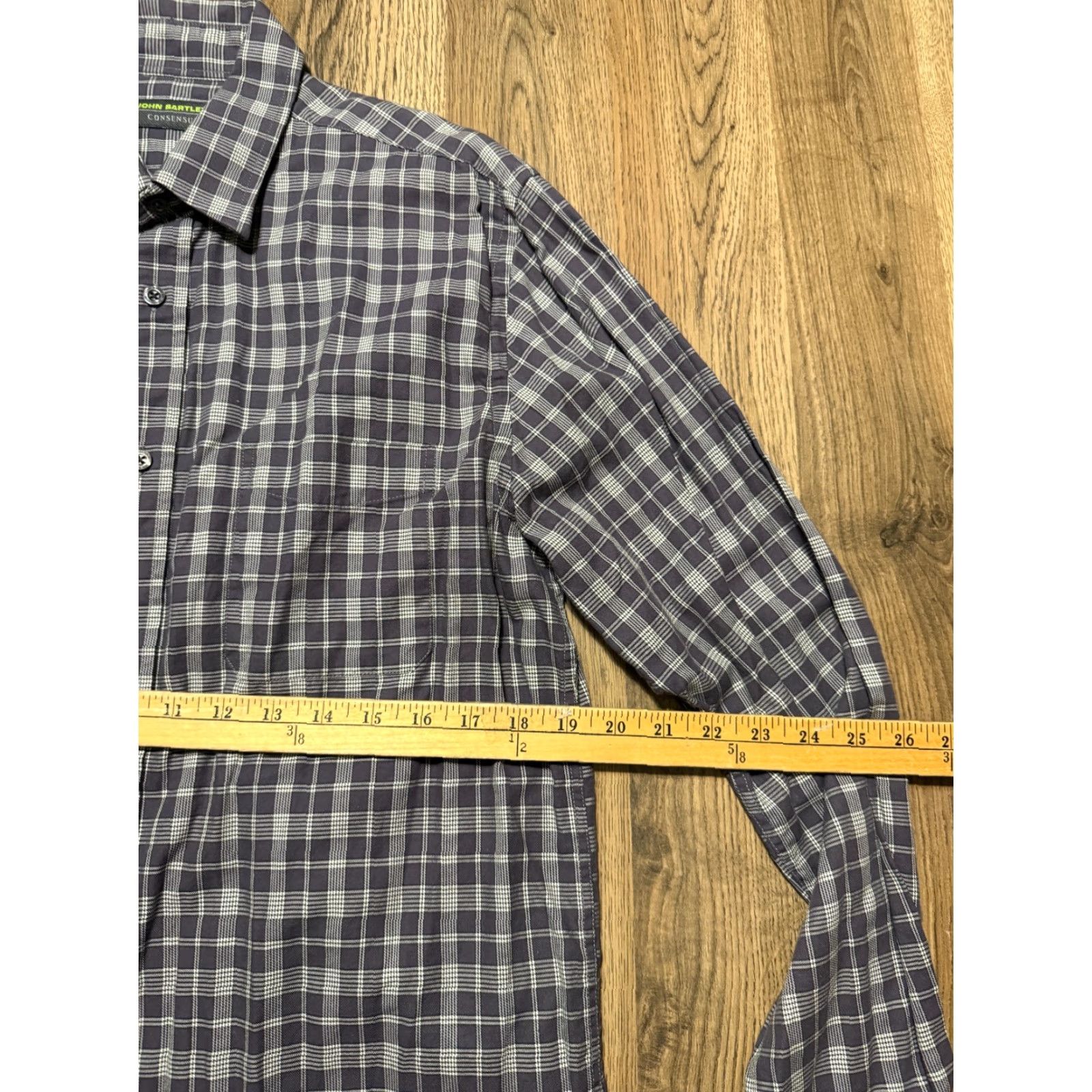 Vintage John Bartlett Consensus Shirt Men's Medium Gray White Long Sleeve Button Up Size US M / EU 48-50 / 2 - 7 Thumbnail