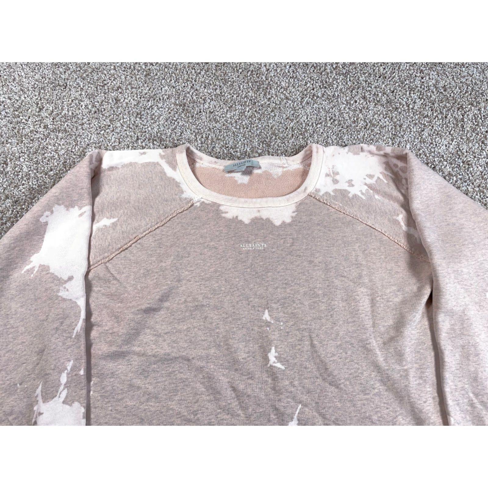 Allsaints AllSaints Sweatshirt Women Medium Dusty Pink Tie Dye Jessi Boxy Fit Graphic Print Size M / US 6-8 / IT 42-44 - 4 Thumbnail