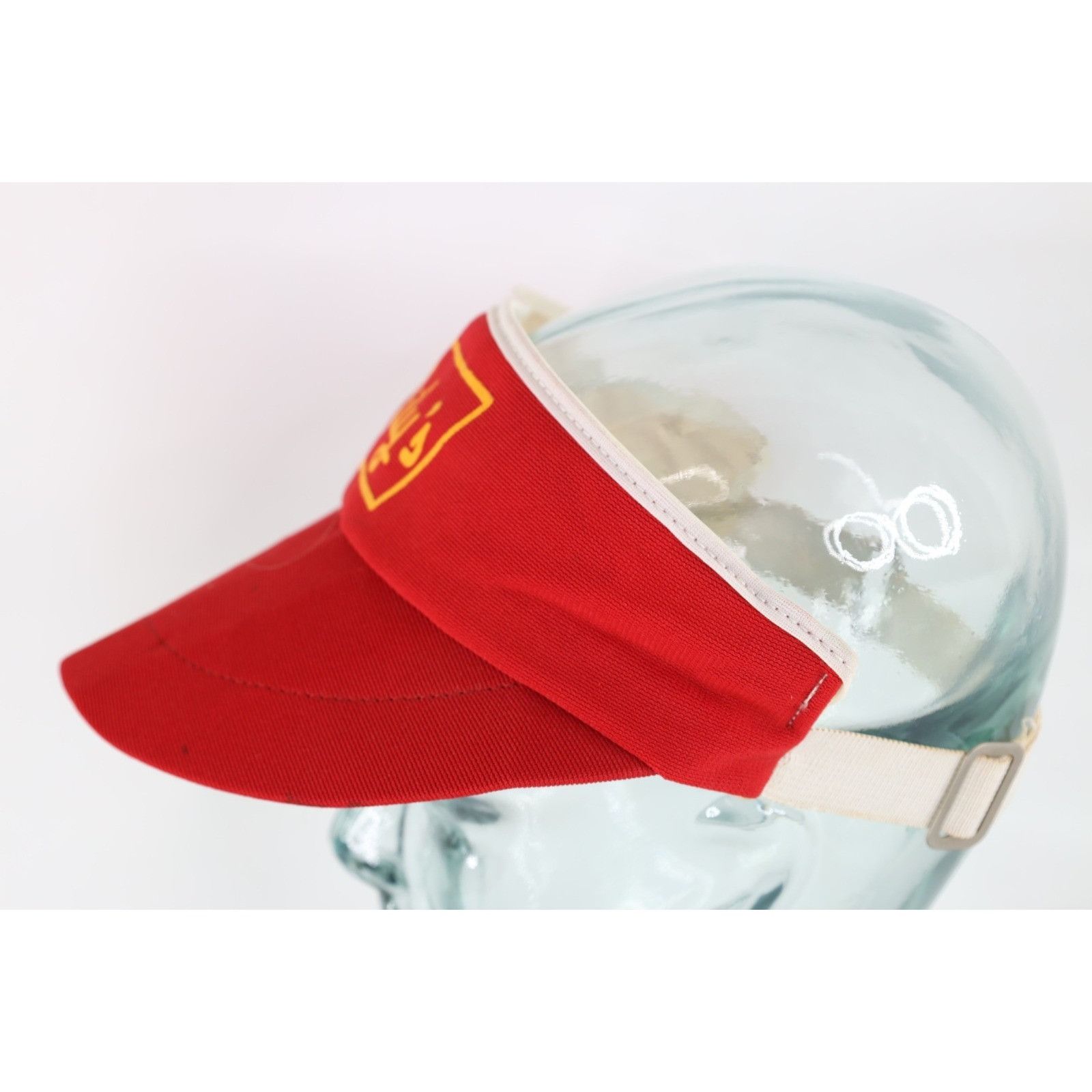 Vintage Vintage 70s Chilly's Restaurant Spell Out Visor Hat Cap Red Size ONE SIZE - 4 Thumbnail
