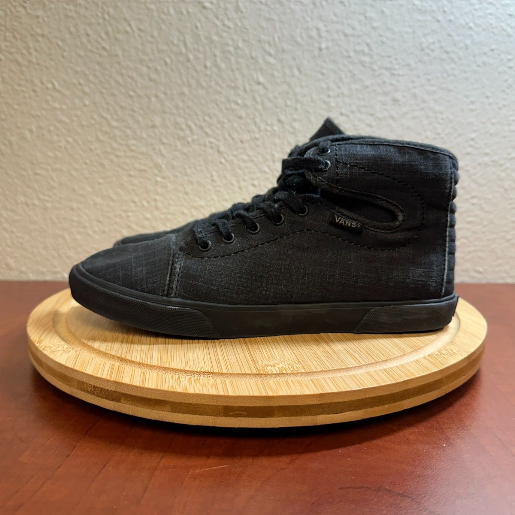 Vans Vans Womens 5 Black Canvas Sneaker Hadley Off The Wall Hi Top Skater Shoes Size XS / US 0-2 / IT 36-38 - 5 Thumbnail