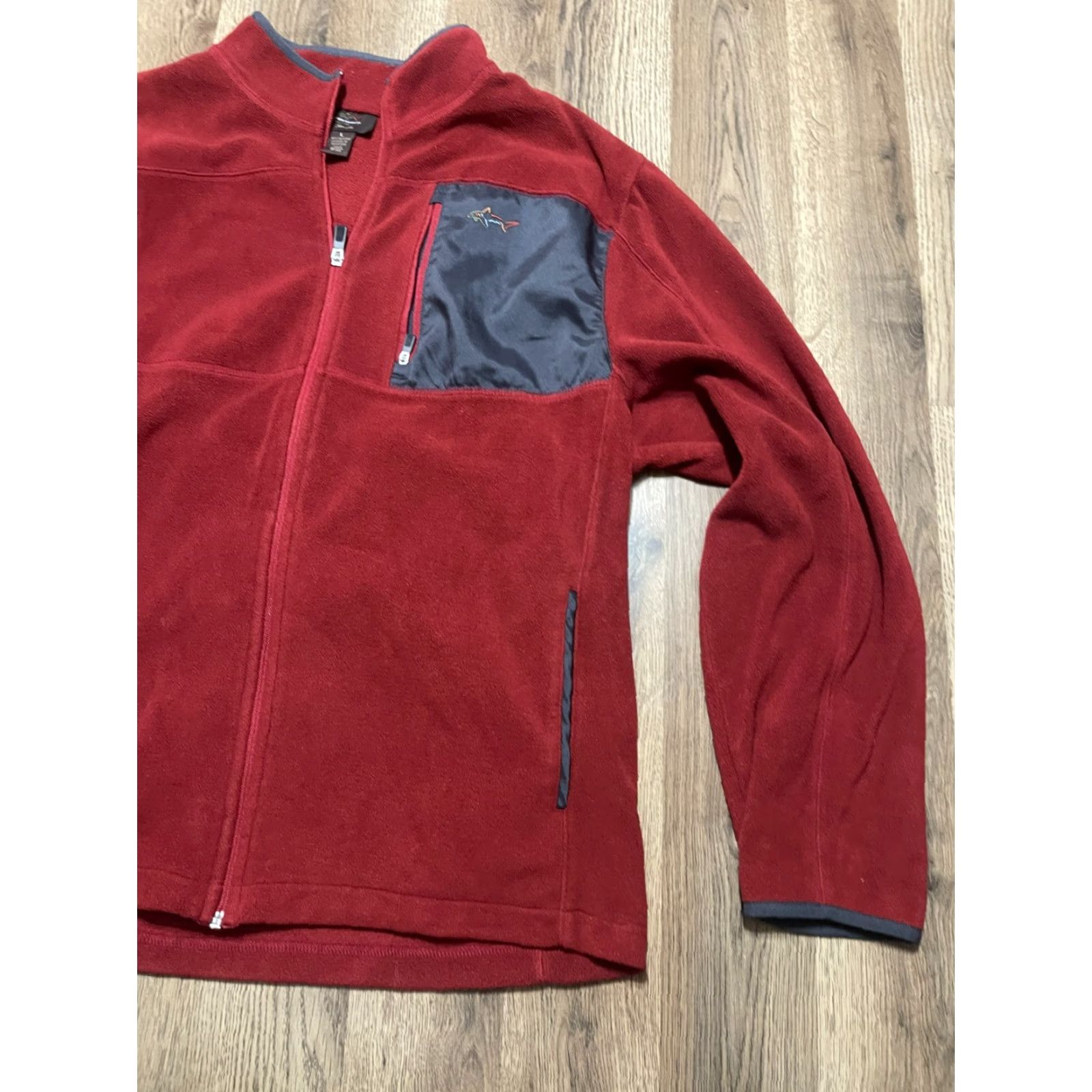 Vintage Greg Norman Sweater Men's Large Red Gray Full Zip Fleece Pockets, Regular Fit, Solid, Casual, Men, XL? Wait check. Size US L / EU 52-54 / 3 - 4 Thumbnail