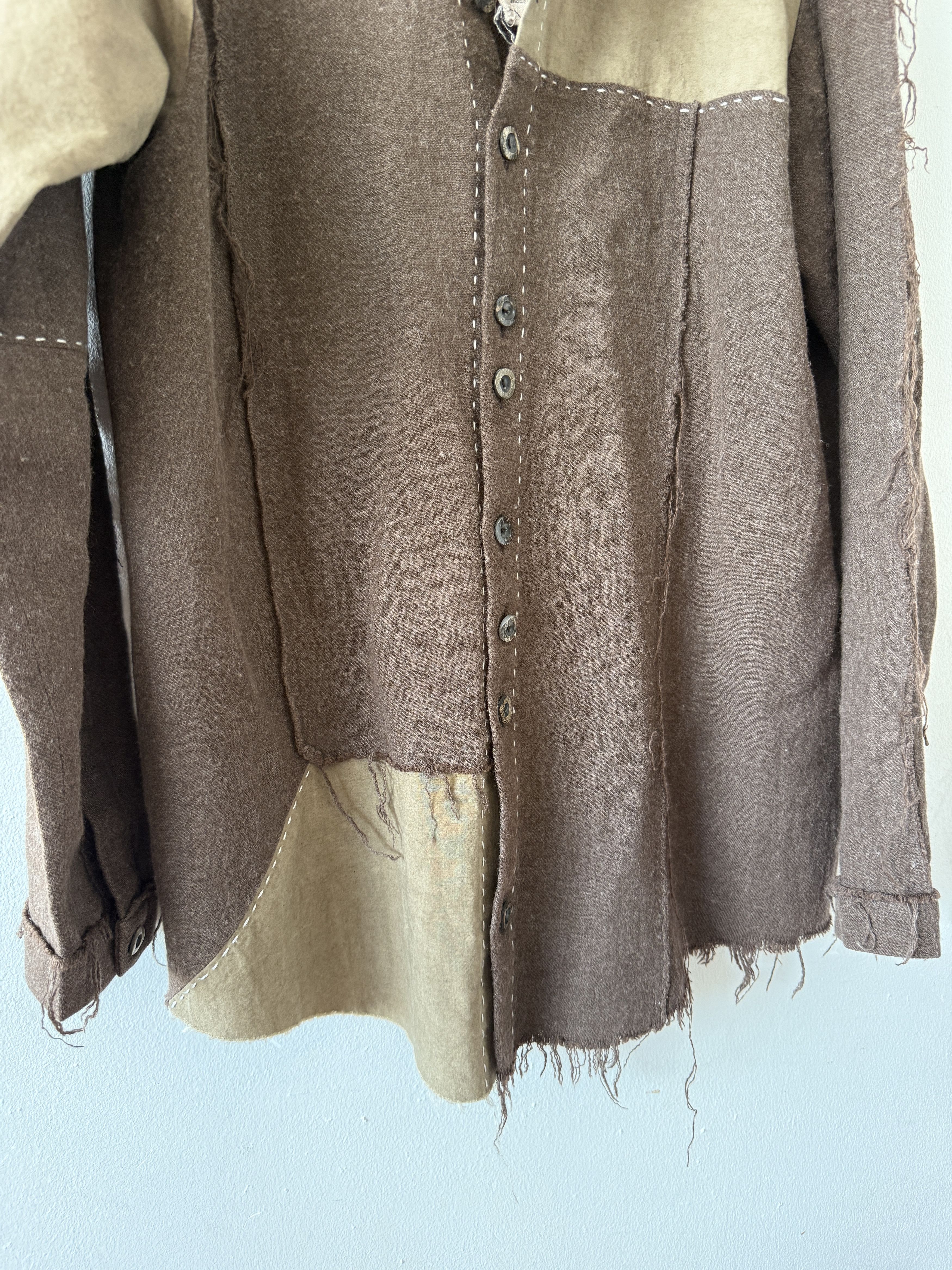 ROGGYKEI Patchwork Linen / Wool Shirt SH02/02 Size US S / EU 44-46 / 1 - 3 Thumbnail