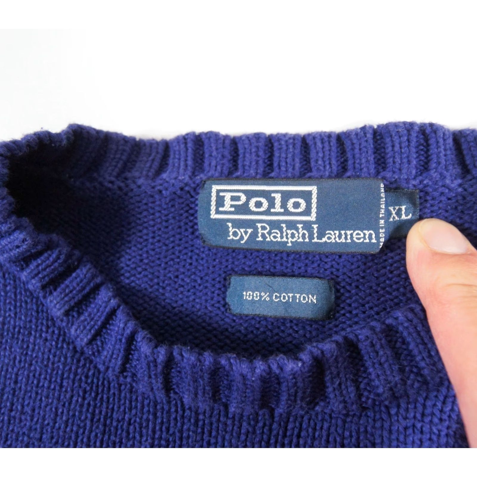 Polo Ralph Lauren VINTAGE Polo Ralph Lauren Men's Sweater XL Knit Crewneck Pullover Preppy Blue Size US XL / EU 56 / 4 - 6 Thumbnail