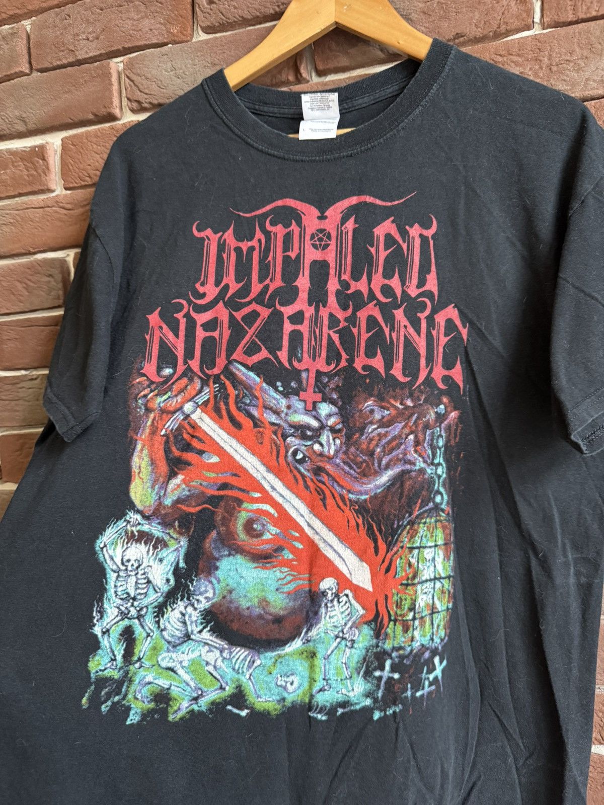 Band Tees 00s Impaled Nazarene Satan Vintage Black Metal Band Tee Size US L / EU 52-54 / 3 - 4 Thumbnail