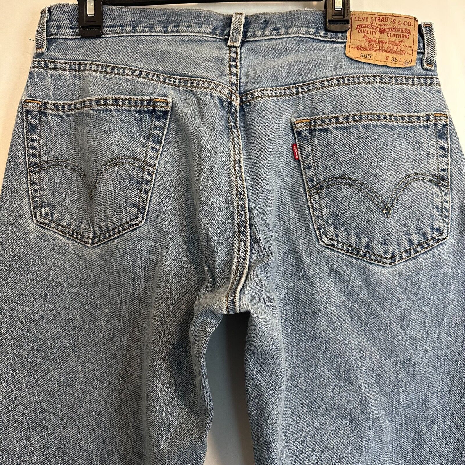 Levi's Levis 505 Straight Leg 36x32 Blue Jeans Mild Distress 90sVTG Size US 36 / EU 52 - 9 Thumbnail
