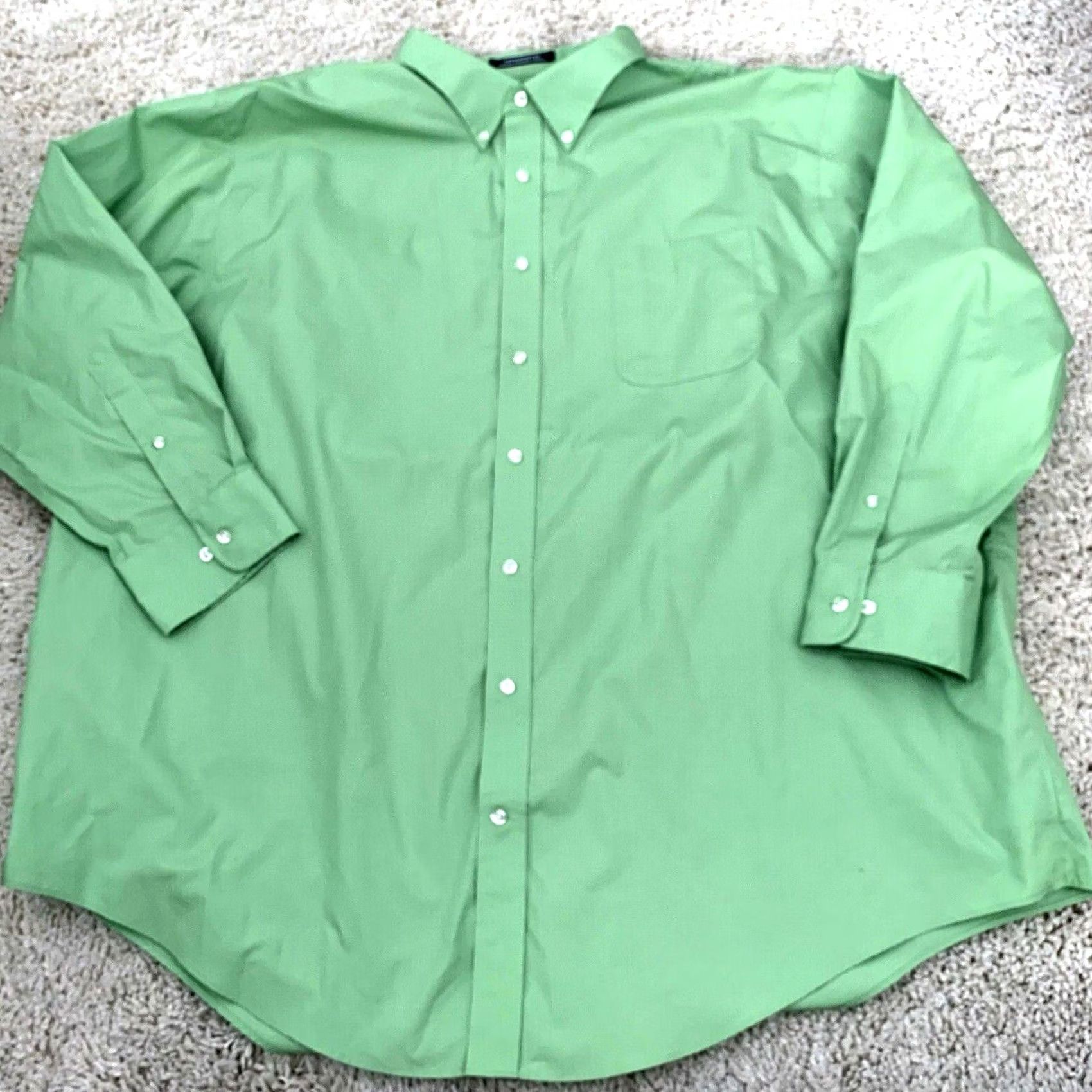 Lands' End Lands' End Outfitters Shirt Mens BIG Green No Iron 100% Cotton Broadcloth Size US XXL / EU 58 / 5 - 3 Thumbnail