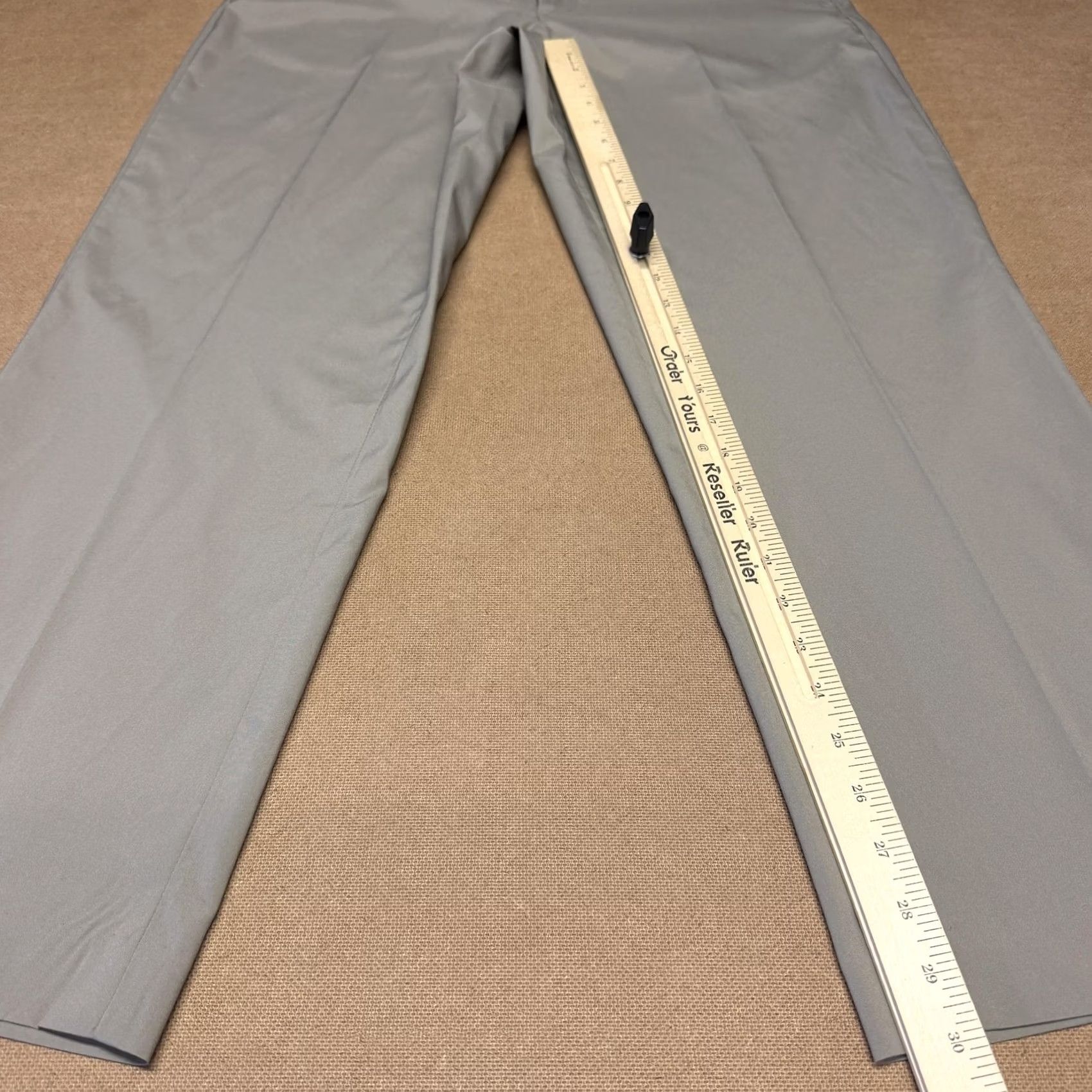 Vintage Alan Flusser Mens Gray Dress Pants 36x30 Flat Front Microfiber Classic Business Size US 36 / EU 52 - 3 Thumbnail