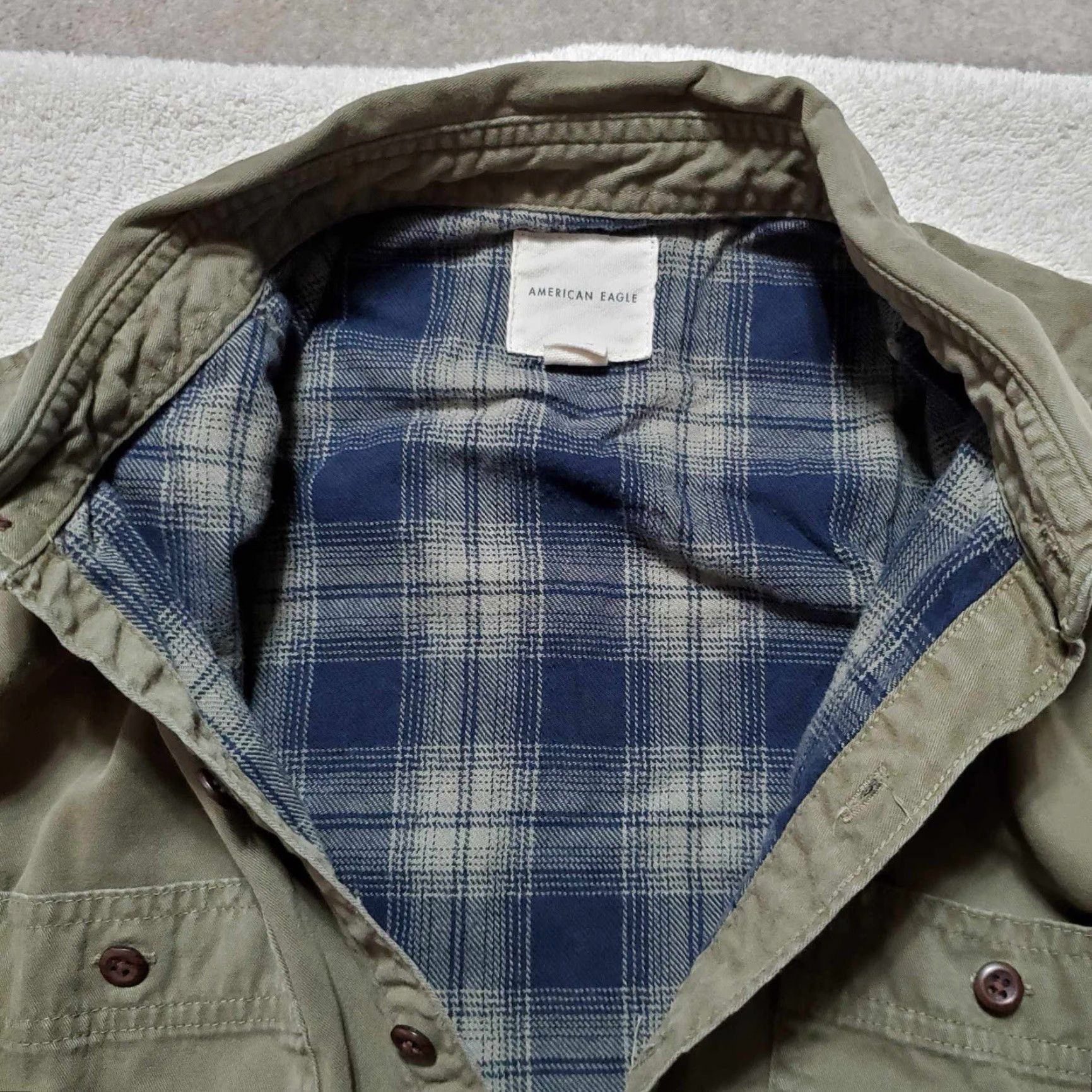 American Eagle Outfitters American Eagle Men’s L Green Long Sleeve Button Up Shirt - 90s Y2K Casual Work Shirt Size US L / EU 52-54 / 3 - 2 Thumbnail