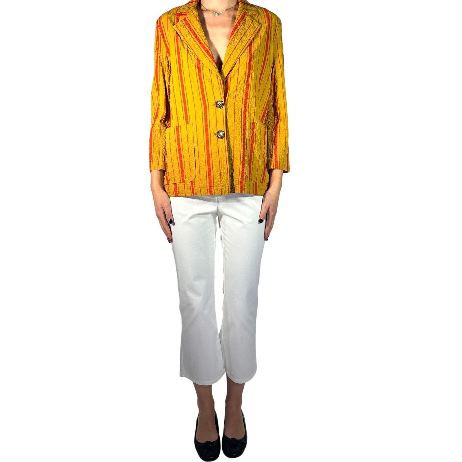 Other MOMONI Omaha Blazer Jacket Striped Mustard Yellow IT 42 US 6 Size M / US 6-8 / IT 42-44 - 3 Thumbnail