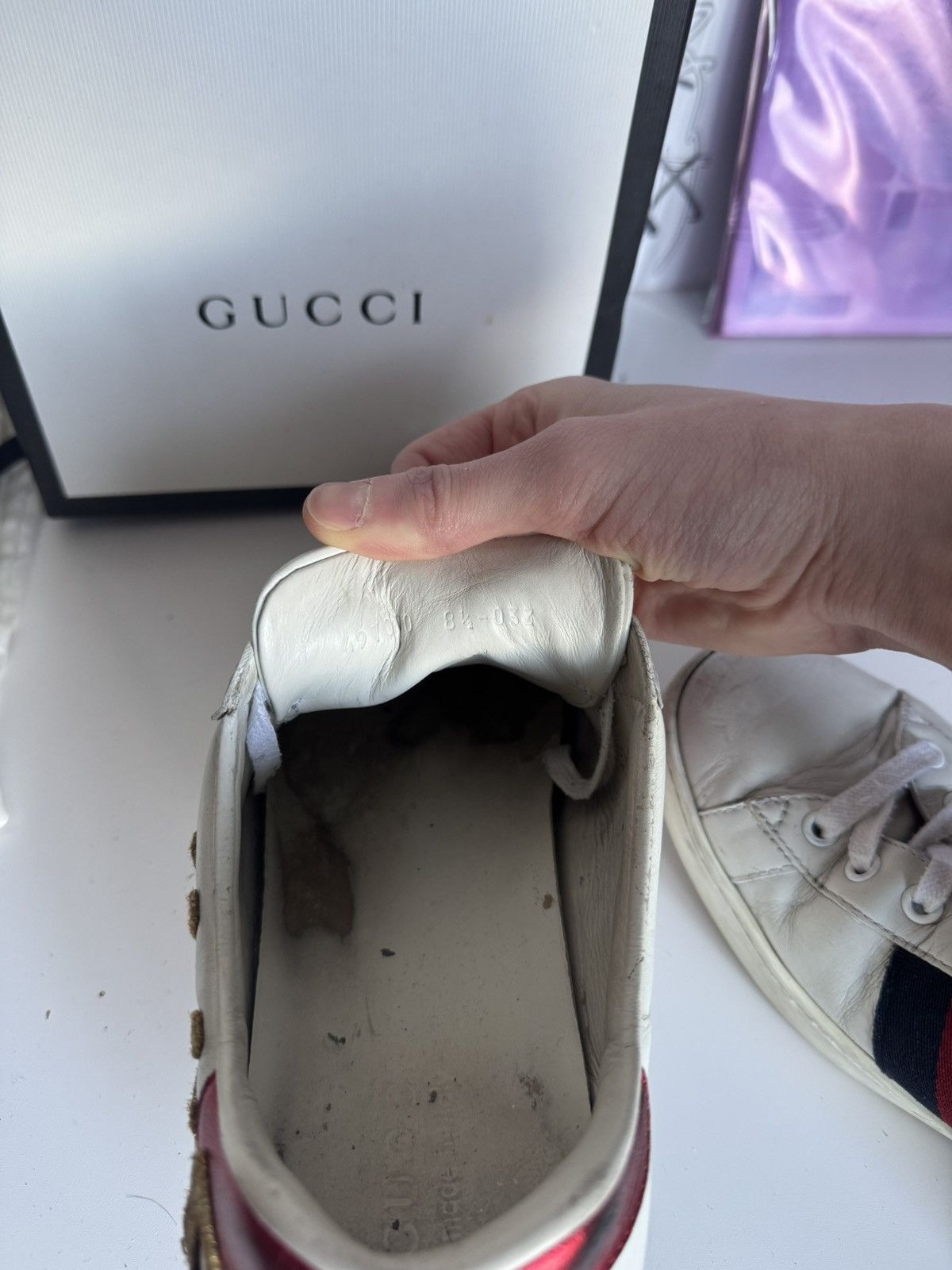 Gucci Gucci “Loved” Ace Embroidered Sneakers Luxury Designer Size US 8.5 / EU 41-42 - 12 Thumbnail