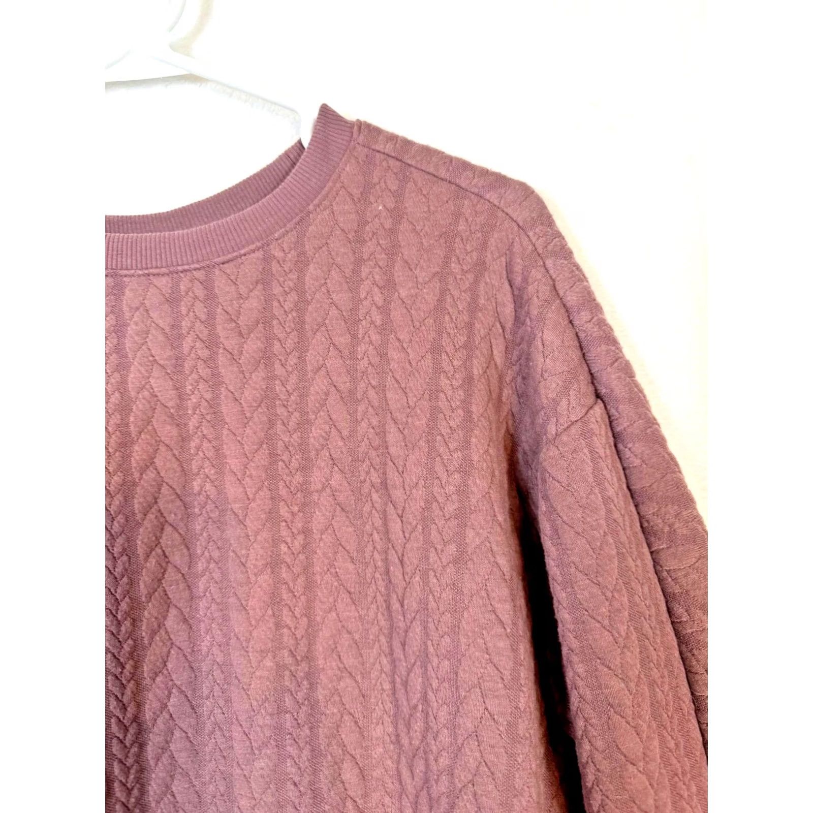 Vintage A New Day Womens Sweater Crew Neck Long Sleeve Waist Length S Mauve Pullover Size S / US 4 / IT 40 - 4 Thumbnail