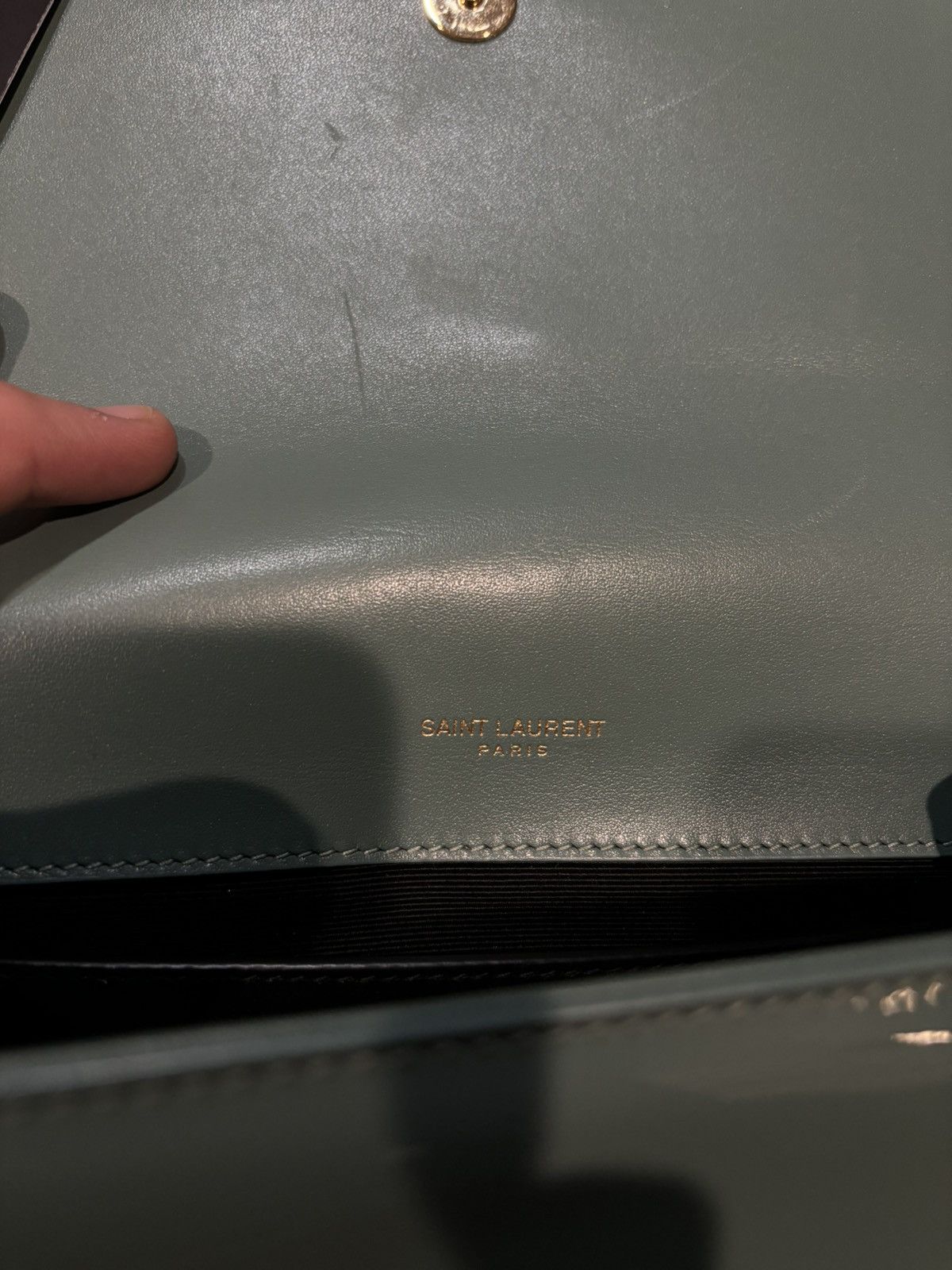 Yves Saint Laurent YSL patent leather clutch bags green Size ONE SIZE - 7 Thumbnail