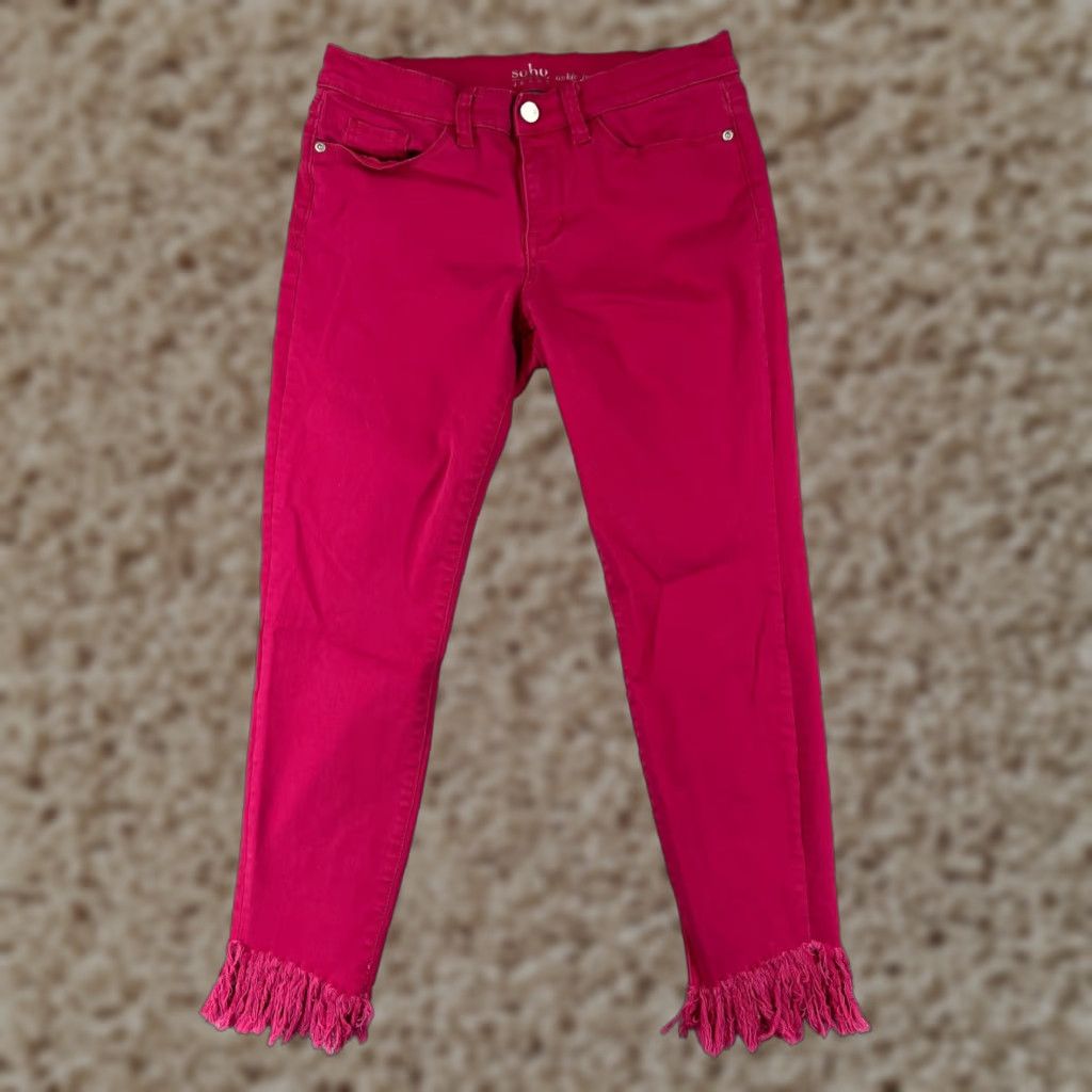 Denime SOHO WOMENS Jeans Skinny 6 Pink Blue Denim 5-Pocket Regular Inseam 24 in Cotton Blend Size 28" / US 6 / IT 42 - 1 Thumbnail