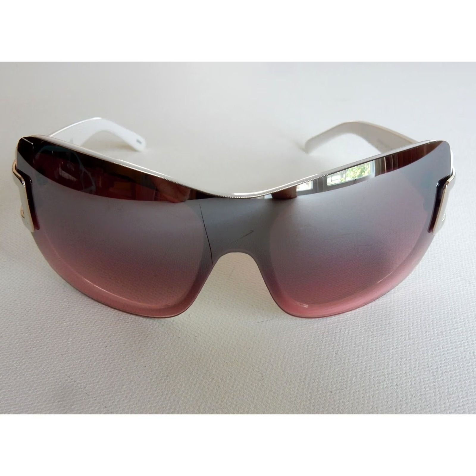 Steve Madden Steve Madden Sunglasses Women Shield SRSML0417 White Pink Lens Crack Lens Size ONE SIZE - 3 Thumbnail