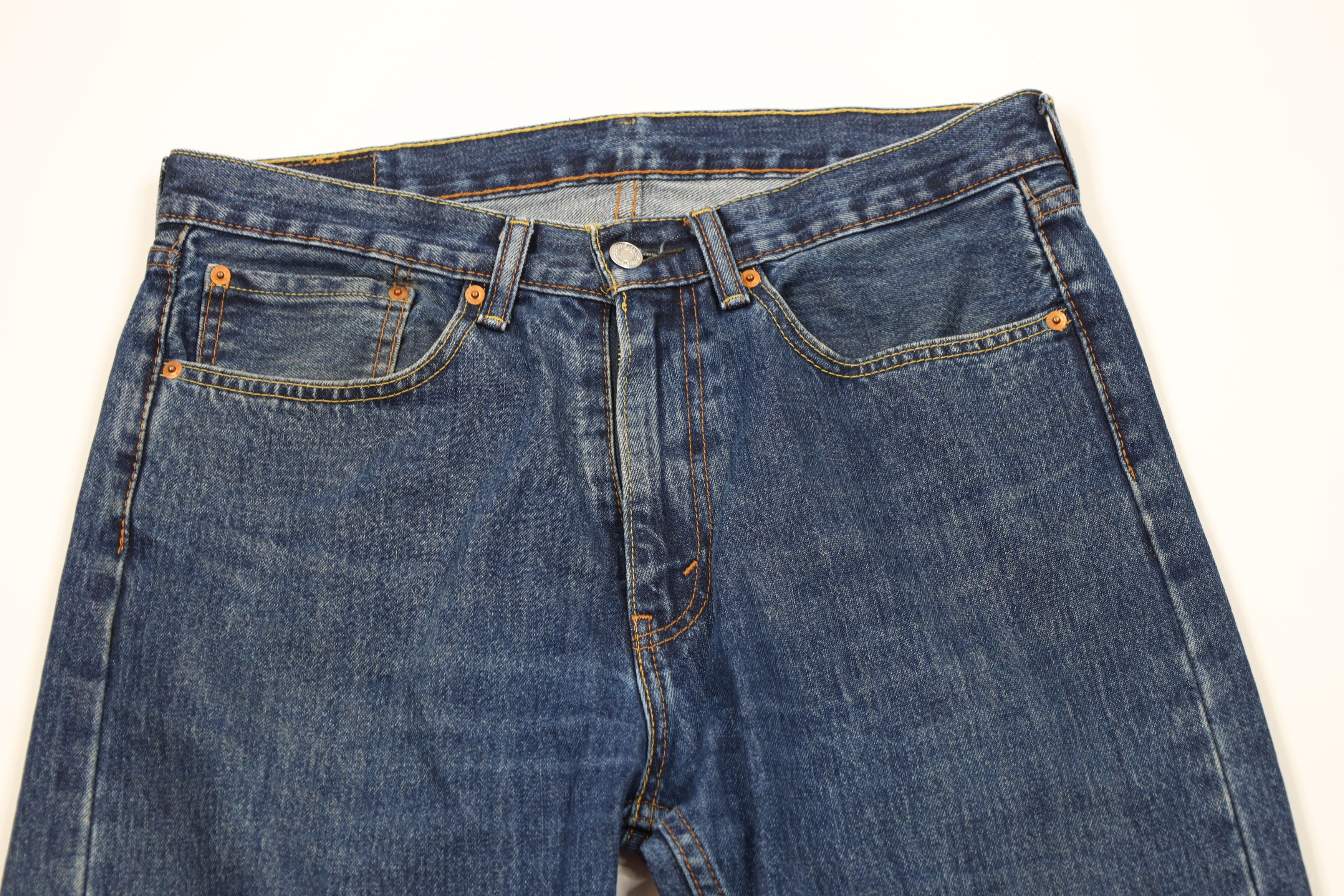 Levi's Vintage Y2K Levis 505 Regular Straight Leg Denim Jeans Blue Size US 34 / EU 50 - 2 Thumbnail