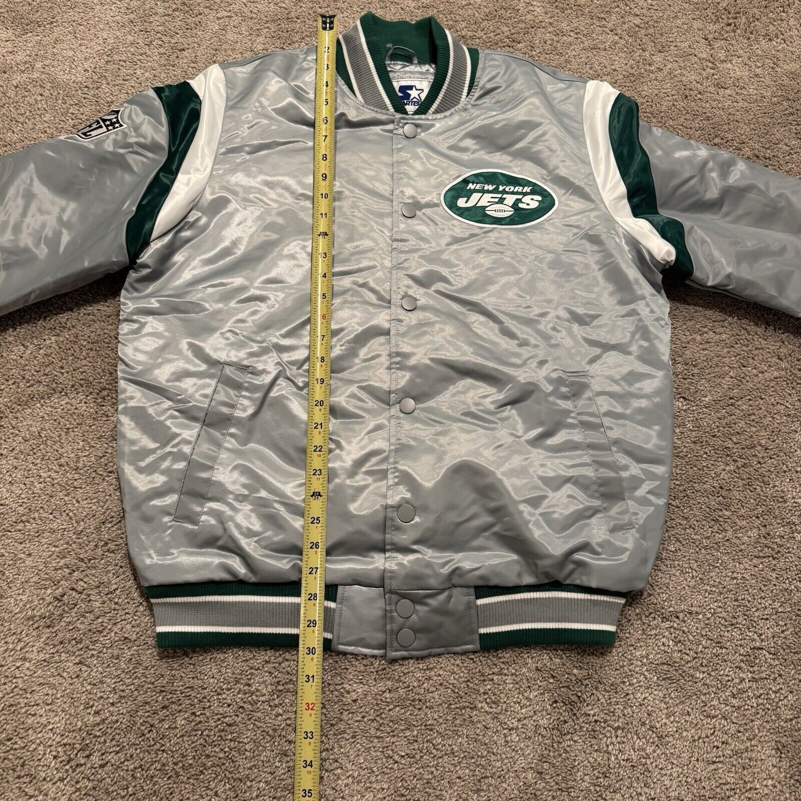 Starter New York Jets Vintage Starter Satin Bomber Jacket Size Large Size US L / EU 52-54 / 3 - 8 Thumbnail