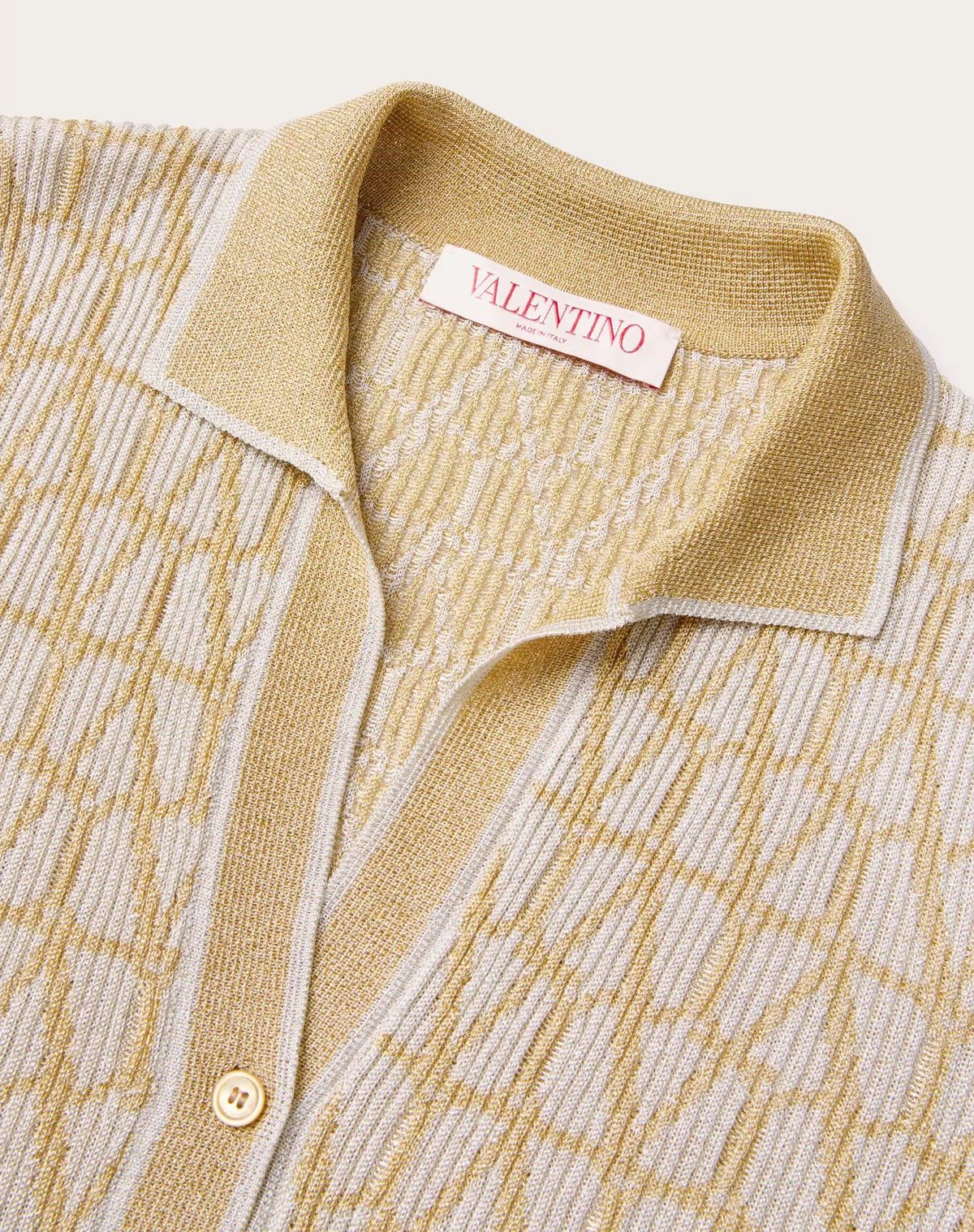 Valentino o1s1wg110426 Toile Iconographe Lurex Jacquard Dress Yellow Size XS / US 0-2 / IT 36-38 - 5 Thumbnail