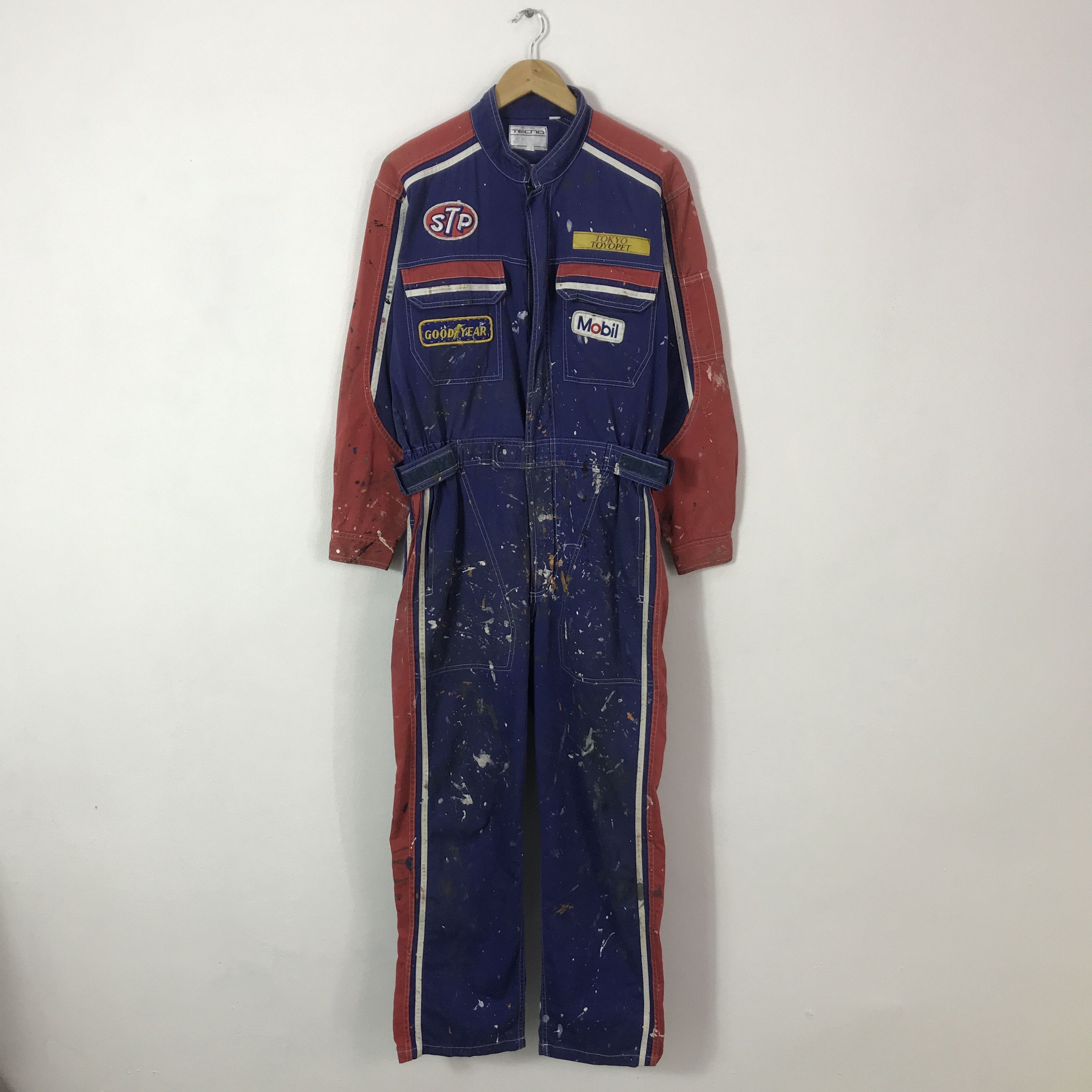Japanese Brand Vtg Tokyo tecno toyopet Racing coverall painted style K70B20 Size US L / EU 52-54 / 3 - 1 Thumbnail