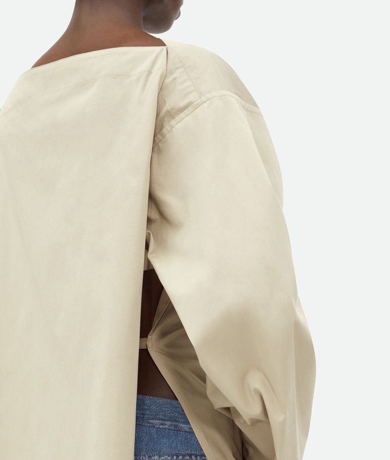 Bottega Veneta o1n1vont1225 Cotton Silk Top in Cream Size XS / US 0-2 / IT 36-38 - 4 Thumbnail