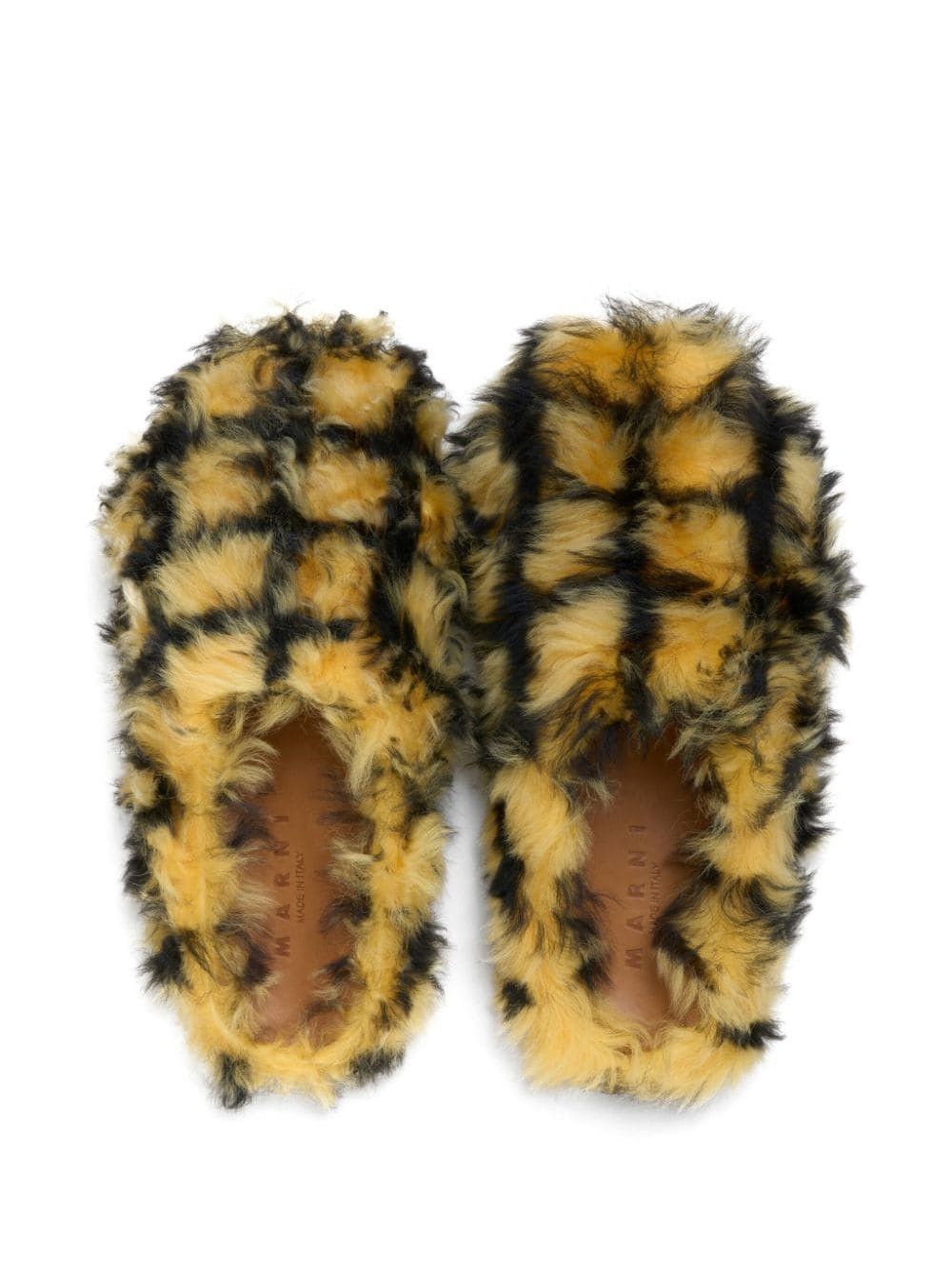 Marni o1w1db10824 Sabot Leather Slippers in Yellow Black Size US 11 / EU 44 - 4 Thumbnail