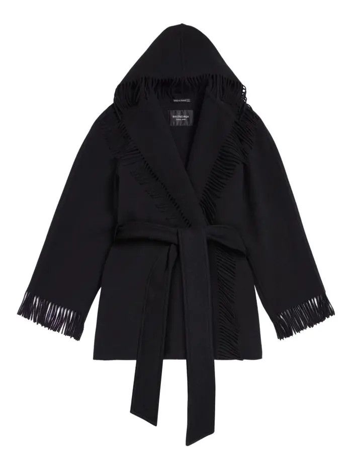 Balenciaga o1bcso1str0326 Fringe Jacket in Black Size S / US 4 / IT 40 - 1 Thumbnail