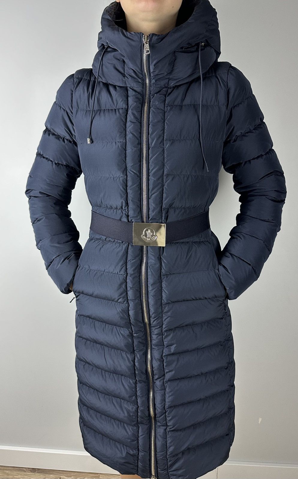 Authentic Moncler Imin Puffer Coat XS Blue Jacket Hooded