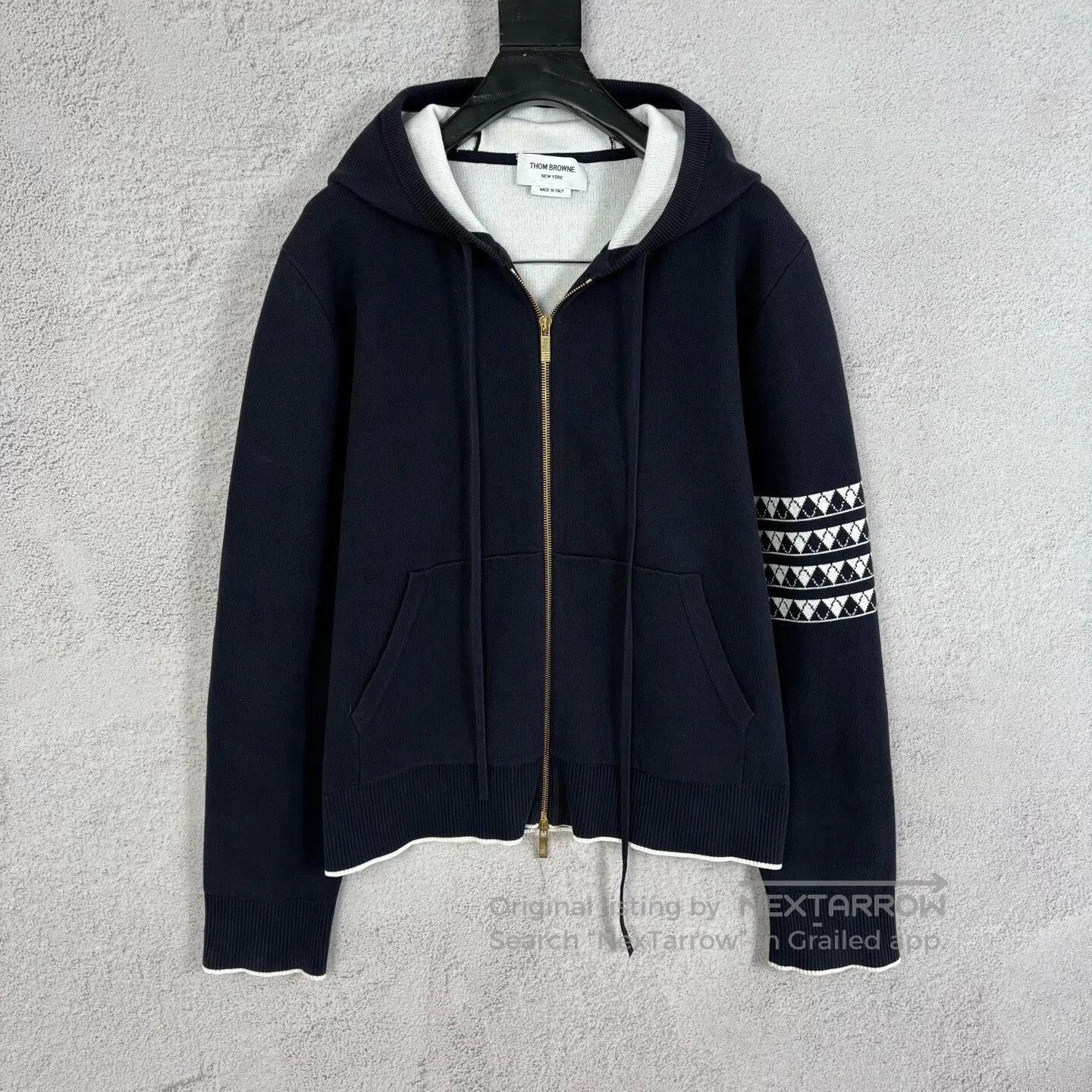 Thom Browne Thom Browne Dachshund Striped Hooded Knit Coat. Size US XL / EU 56 / 4 - 1 Thumbnail