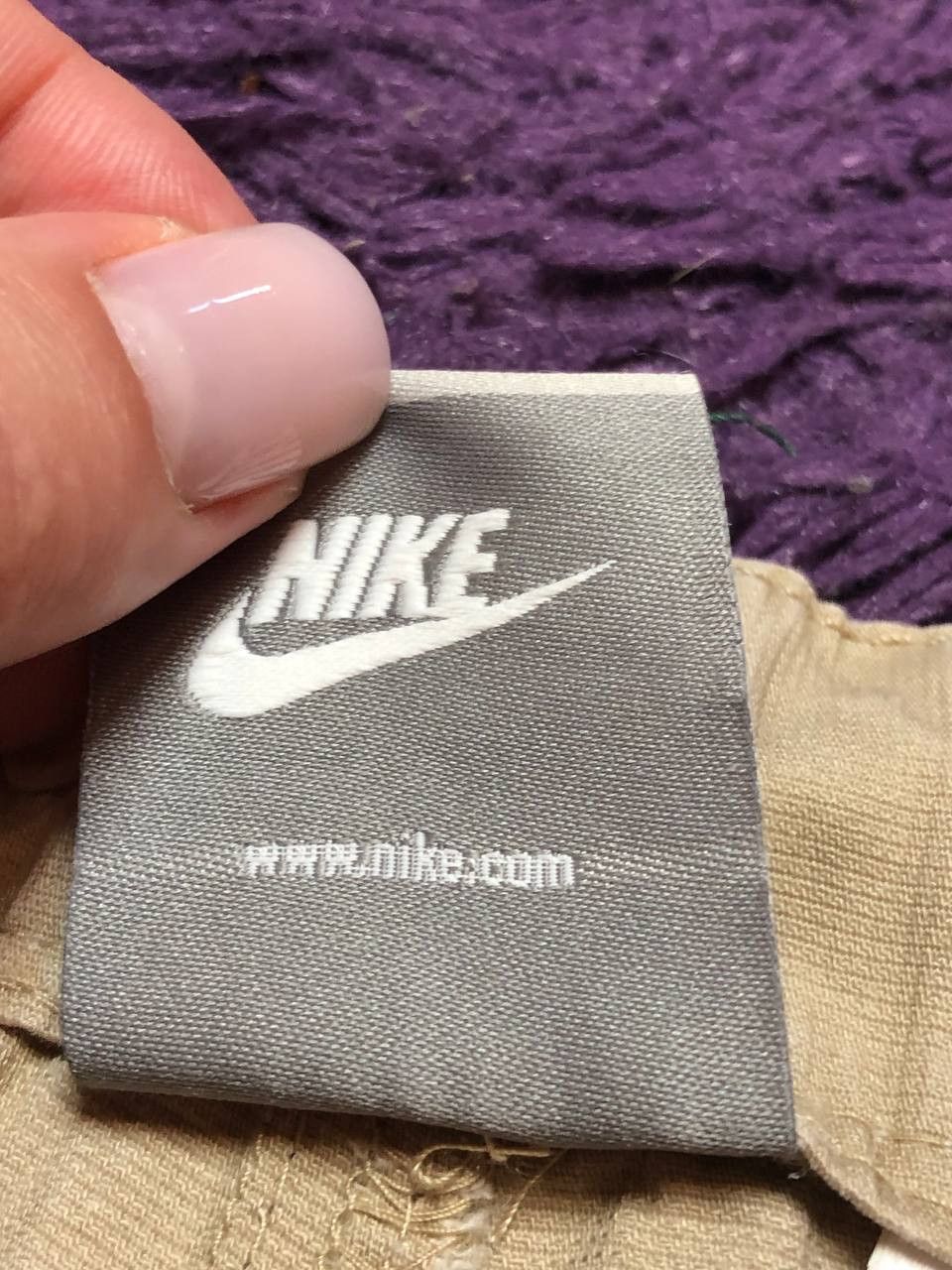 Nike streetwear beige denim shorts Vintage Y2K logo NIKE Size US 34 / EU 50 - 3 Thumbnail