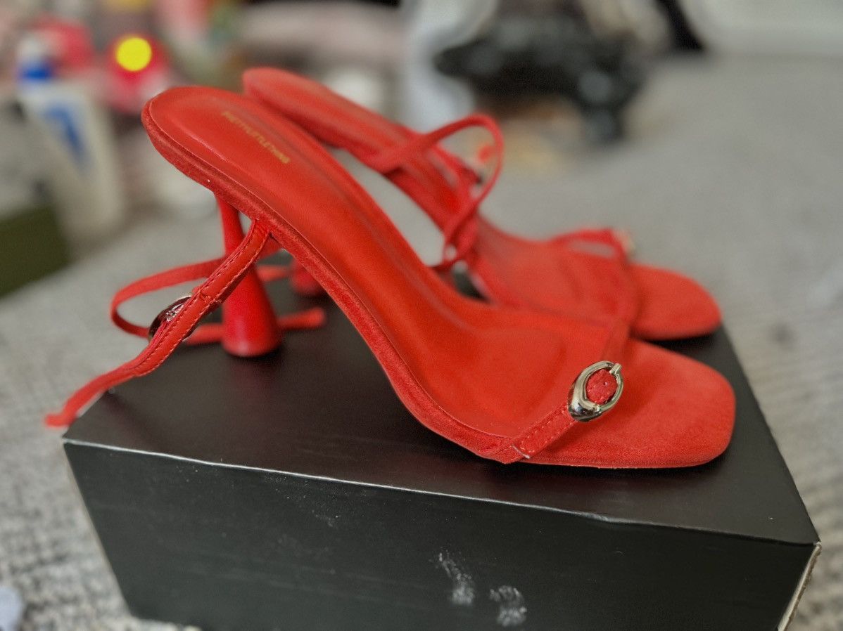 Other Red Pu Heels Size US 7 / IT 37 - 3 Thumbnail