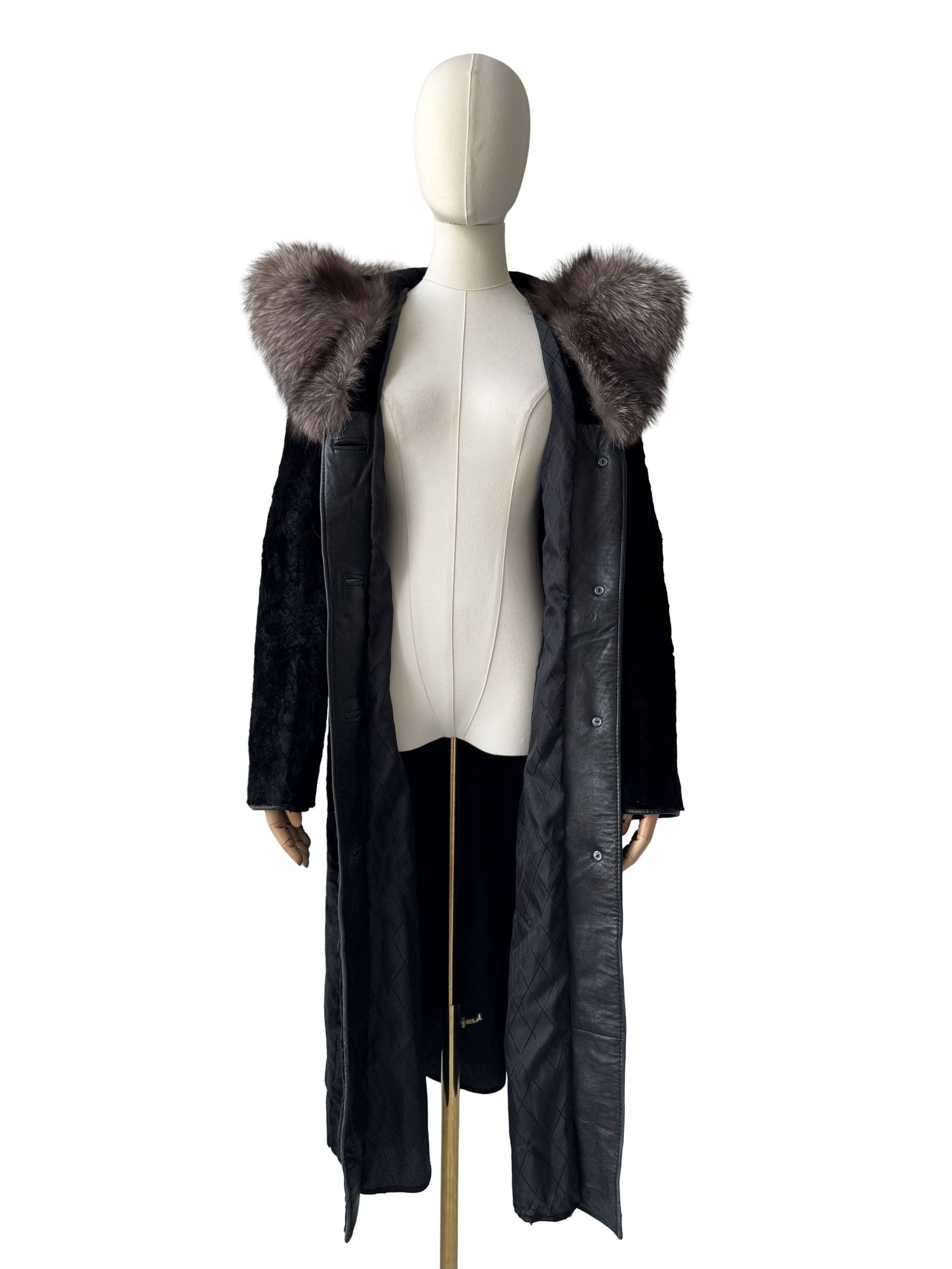 Vintage Vintage Real Sheepskin Hooded Coat Size S / US 4 / IT 40 - 4 Thumbnail
