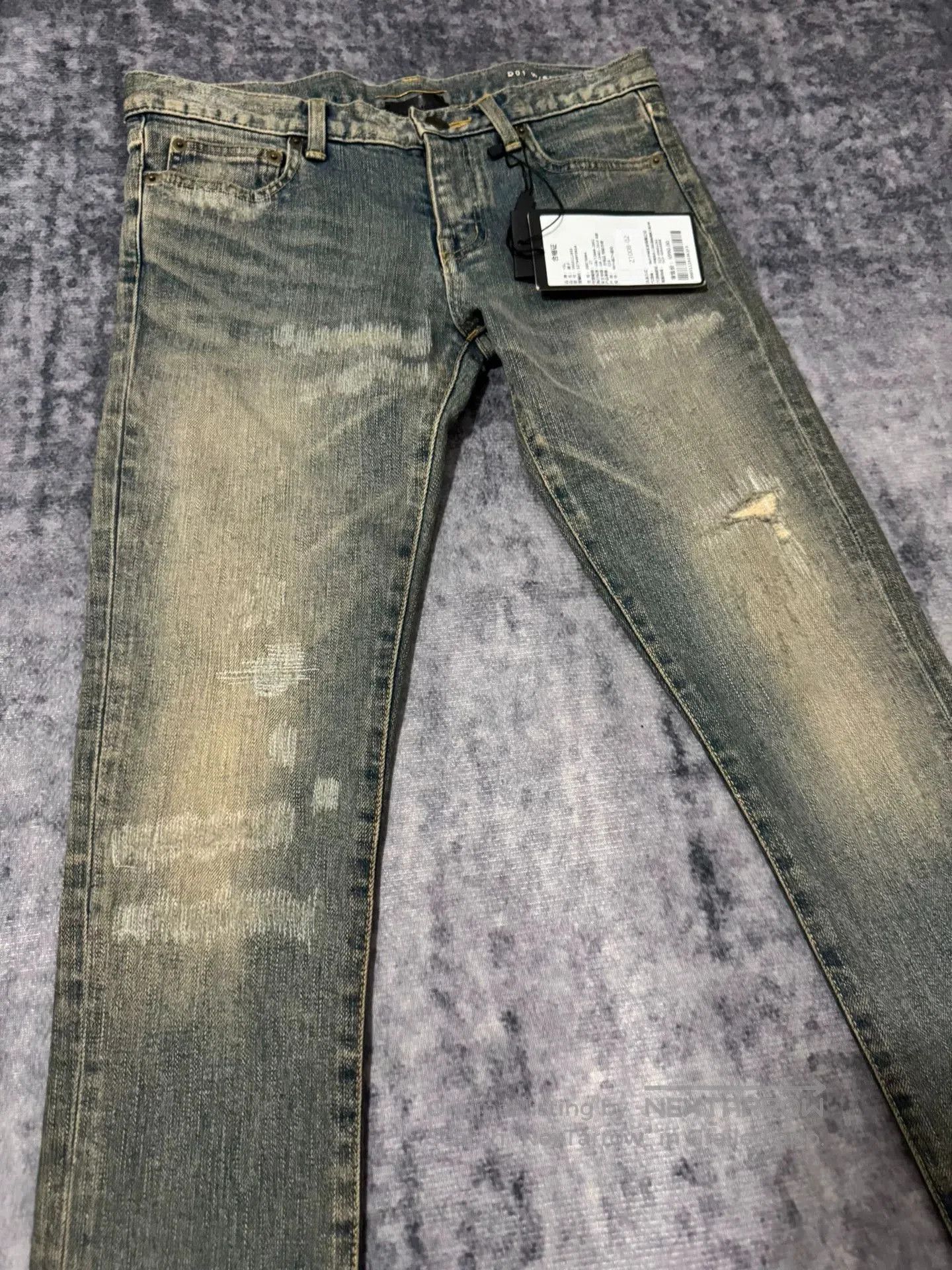 Saint Laurent Paris Saint Laurent Distressed Denim Jeans. Size US 27 - 3 Thumbnail