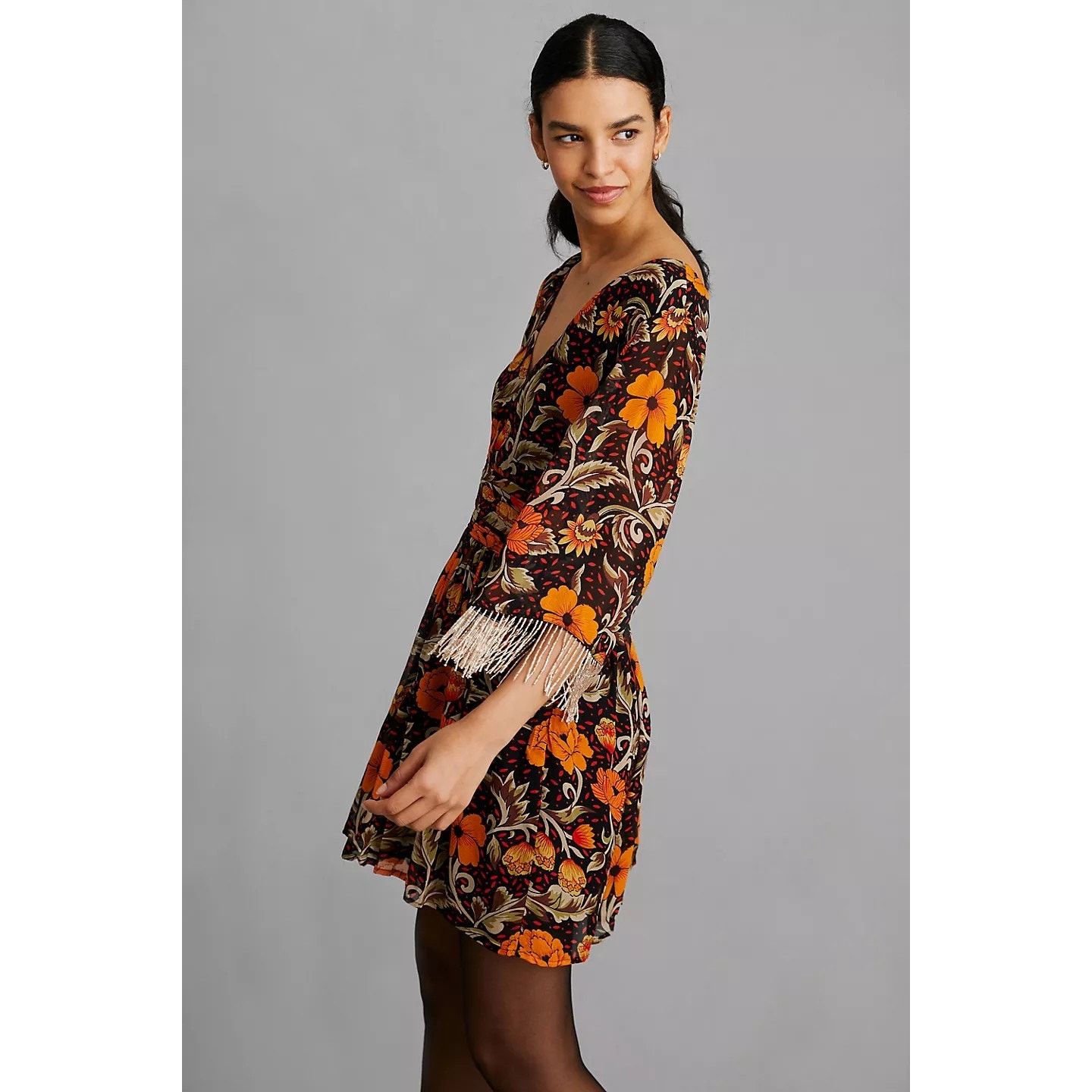 Anthropologie New Anthropologie Verb Fringed Mini Dress $220 XS Floral Size XS / US 0-2 / IT 36-38 - 3 Thumbnail