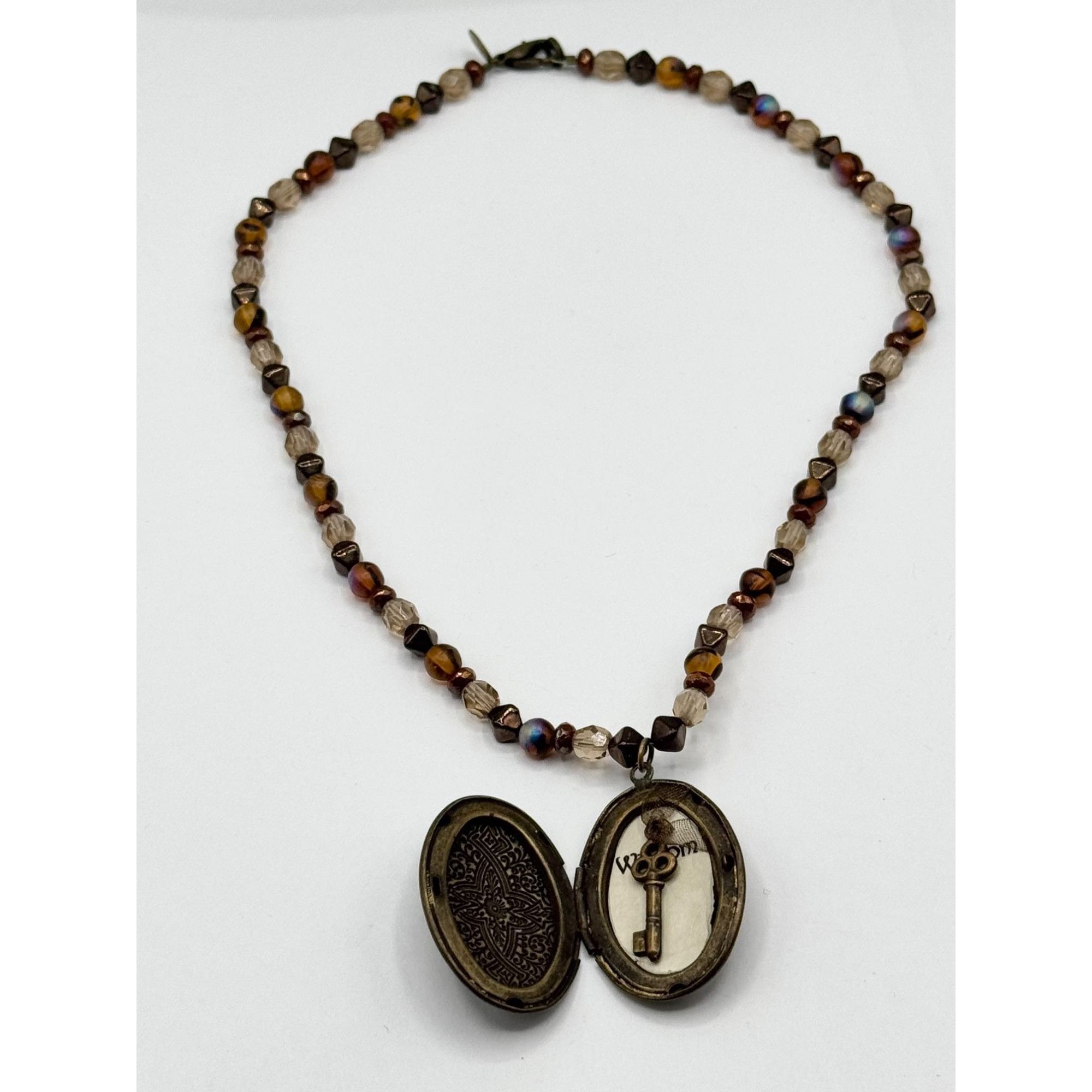 Vintage Lenore Solmo beaded locket necklace Size ONE SIZE - 4 Thumbnail