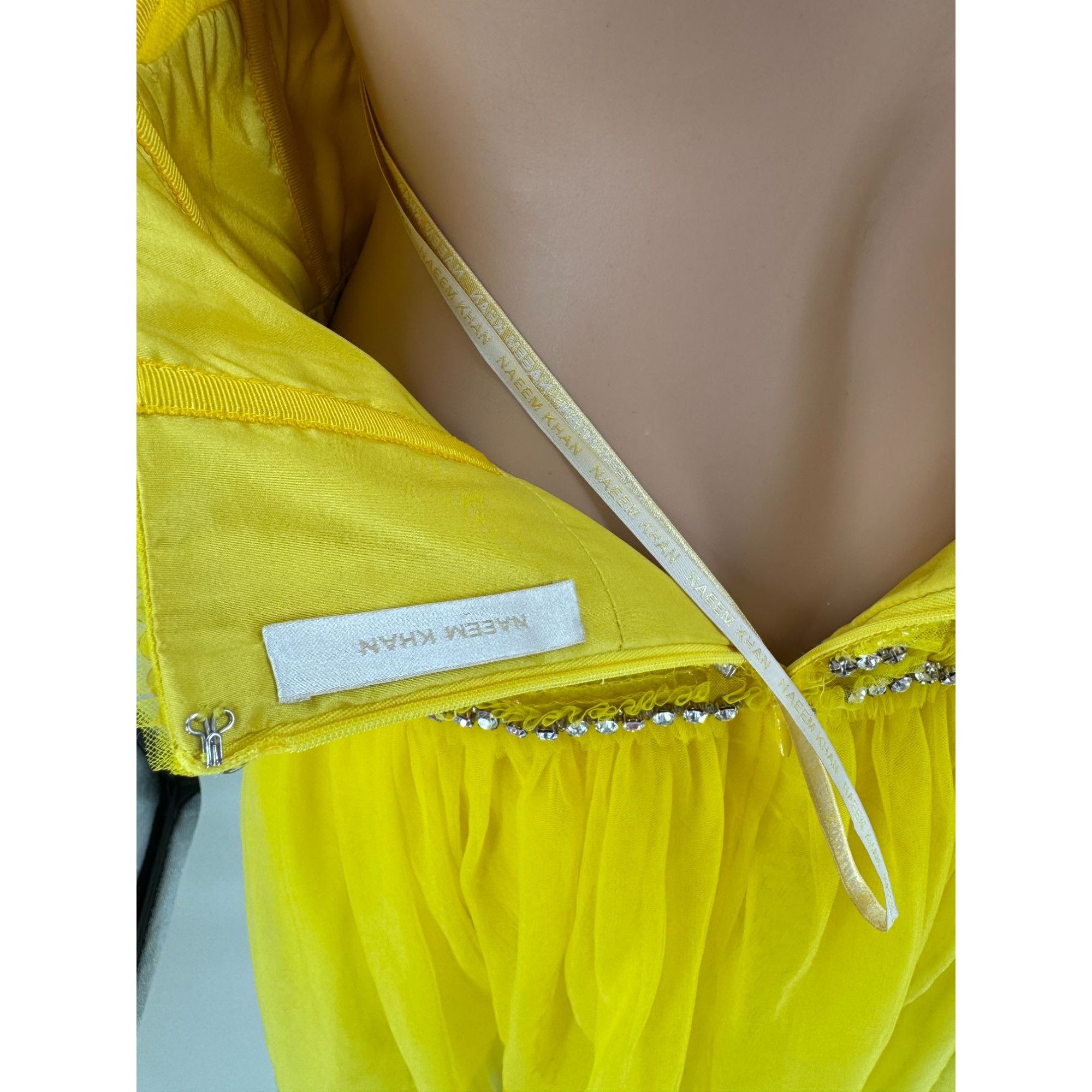 Naeem Khan Naeem Khan Runway Evening Gown Yellow Embellished US10 S2018 Size L / US 10 / IT 46 - 11 Thumbnail